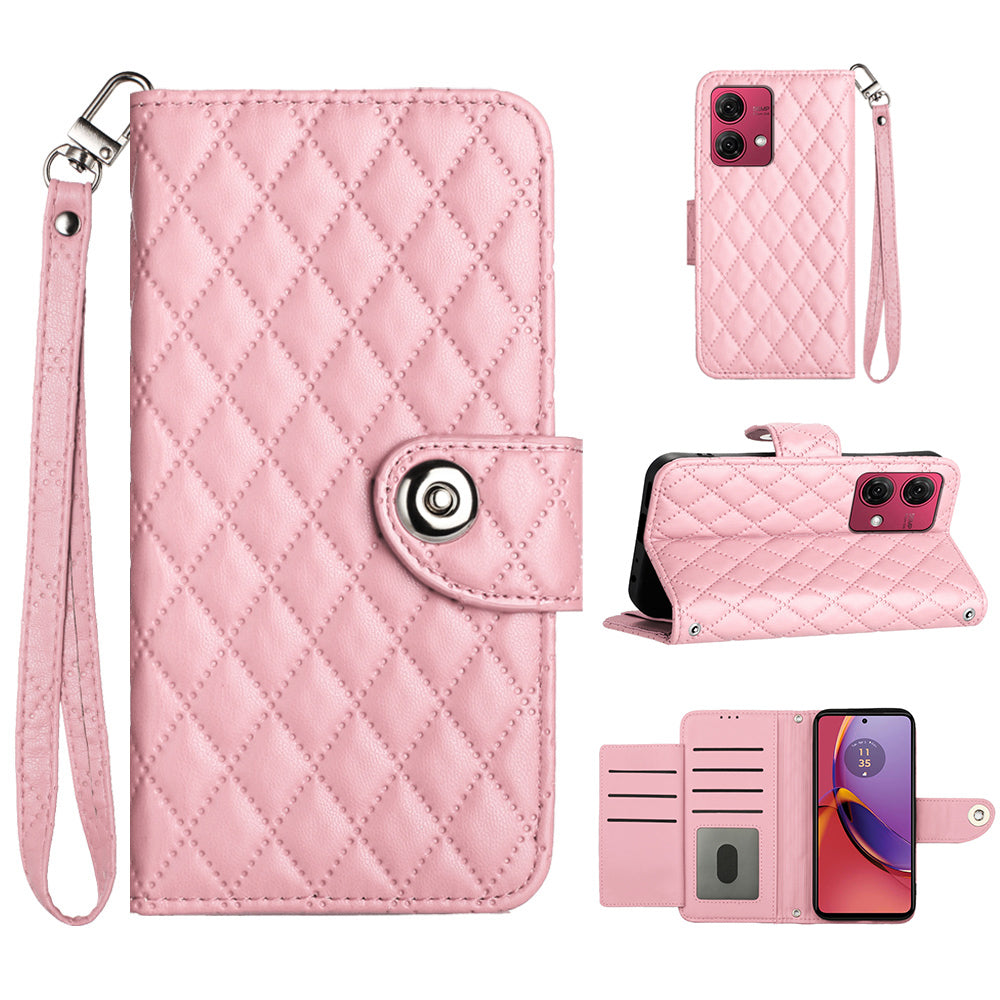 YB Imprinting Series-8 for Motorola Moto G84 5G Magnetic Phone Case Wallet Anti-scratch Cover with 7 Card Slots