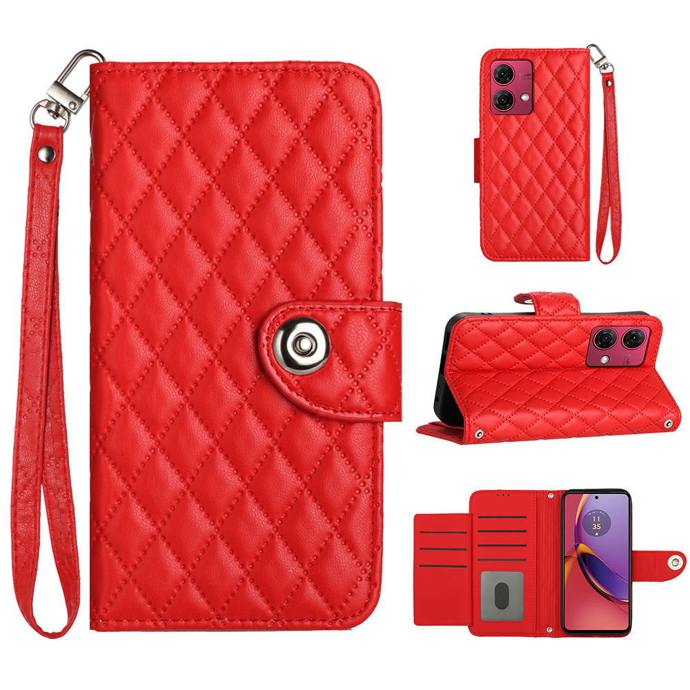 YB Imprinting Series-8 for Motorola Moto G84 5G Magnetic Phone Case Wallet Anti-scratch Cover with 7 Card Slots