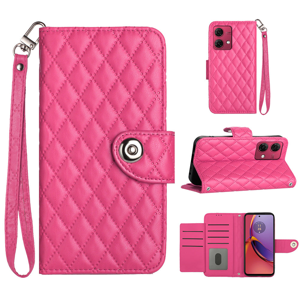 YB Imprinting Series-8 for Motorola Moto G84 5G Magnetic Phone Case Wallet Anti-scratch Cover with 7 Card Slots