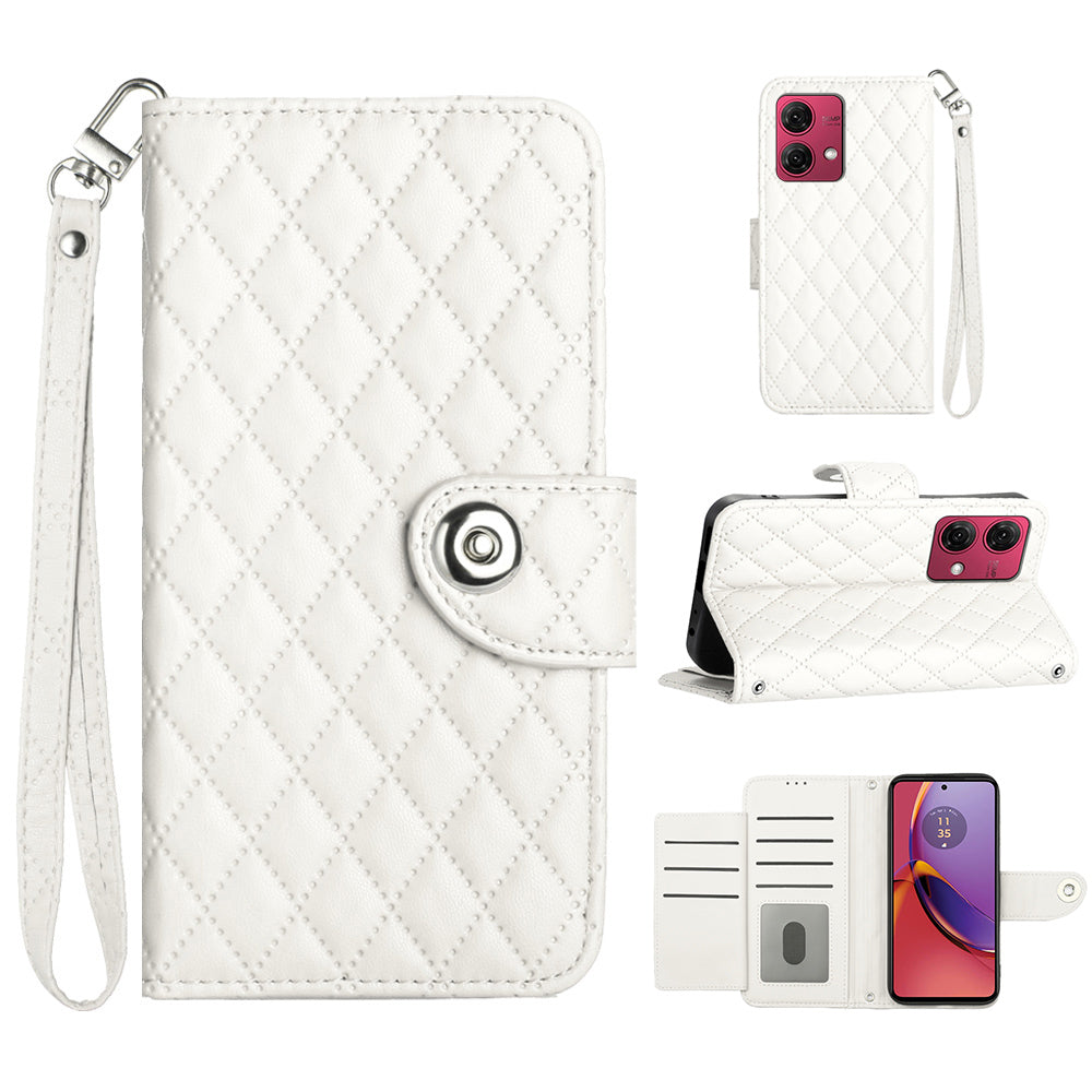 YB Imprinting Series-8 for Motorola Moto G84 5G Magnetic Phone Case Wallet Anti-scratch Cover with 7 Card Slots