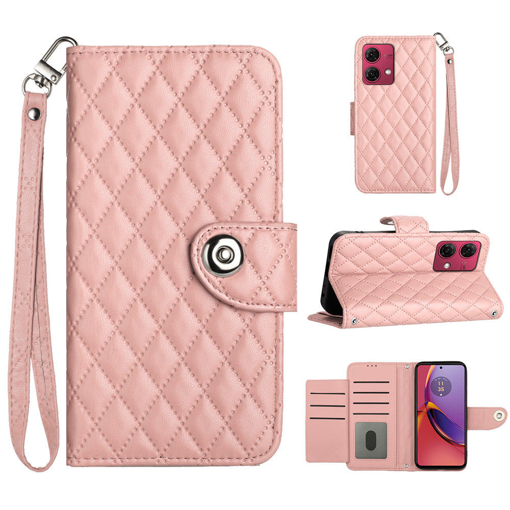 YB Imprinting Series-8 for Motorola Moto G84 5G Magnetic Phone Case Wallet Anti-scratch Cover with 7 Card Slots