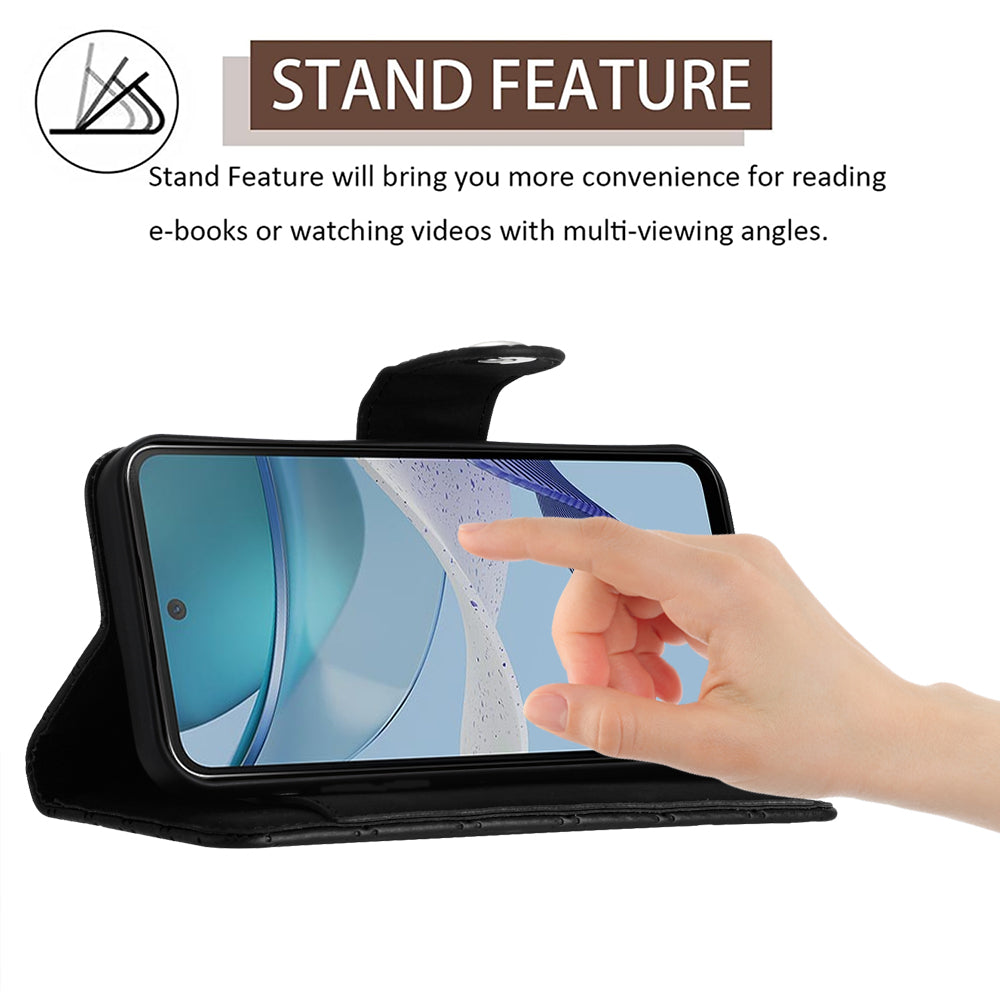 YB Imprinting Series-8 for Motorola Moto G53 5G / G23 4G / G13 4G Wallet Case Leather Phone Cover
