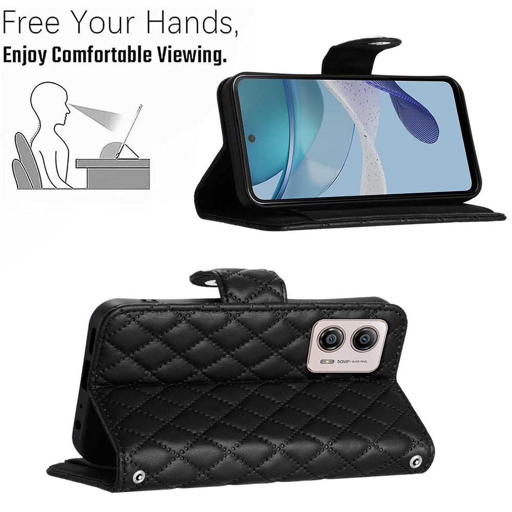 YB Imprinting Series-8 for Motorola Moto G53 5G / G23 4G / G13 4G Wallet Case Leather Phone Cover