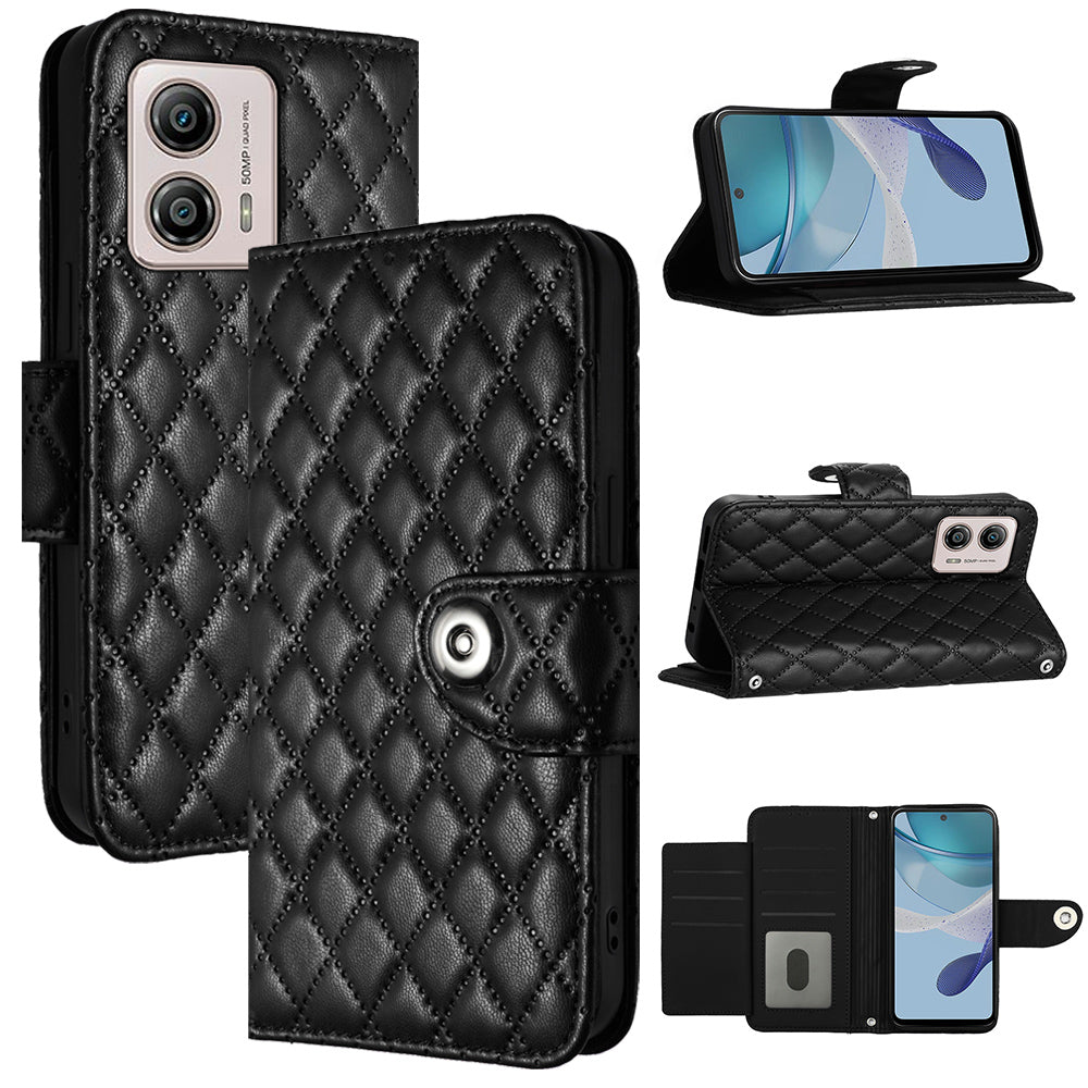YB Imprinting Series-8 for Motorola Moto G53 5G / G23 4G / G13 4G Wallet Case Leather Phone Cover