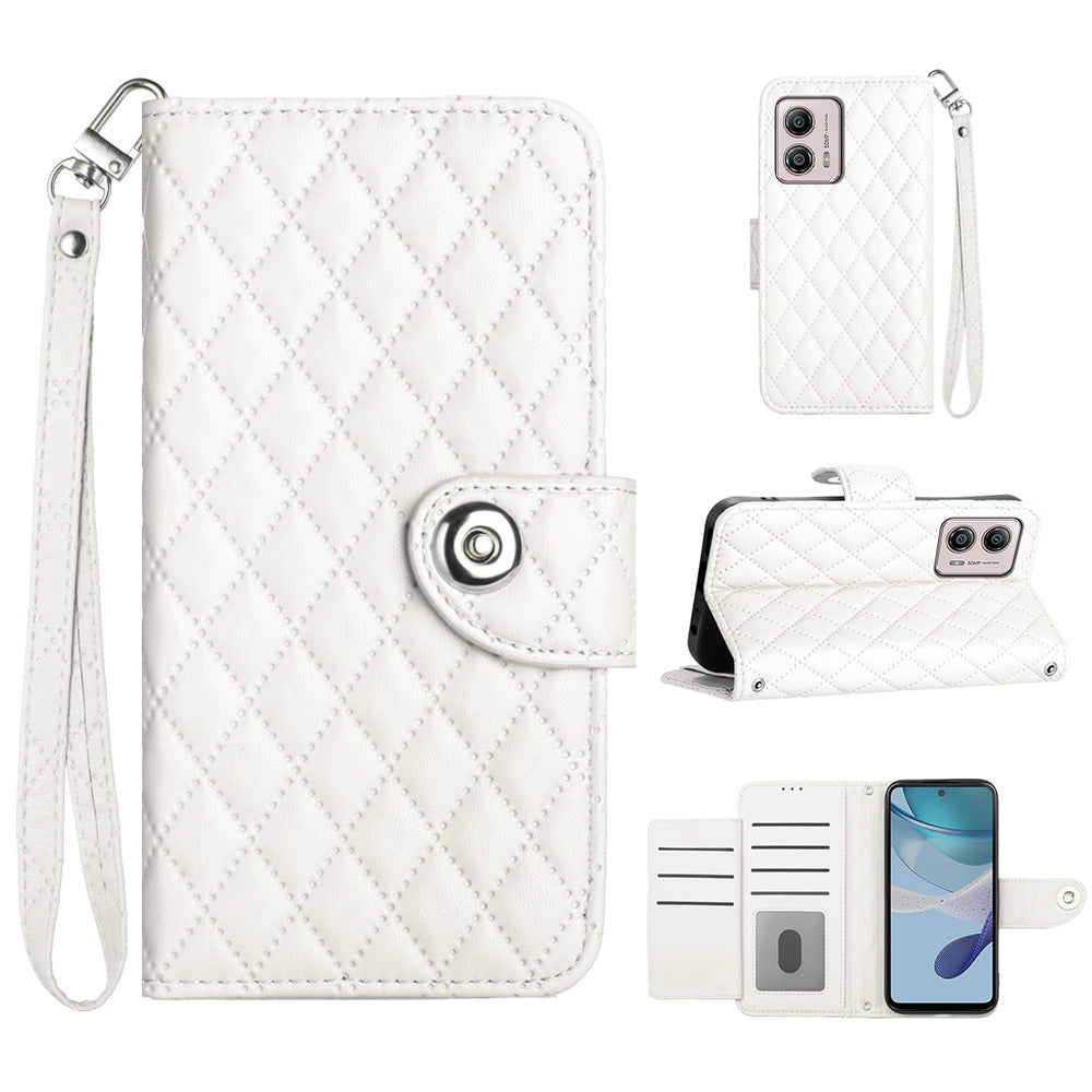 YB Imprinting Series-8 for Motorola Moto G53 5G / G23 4G / G13 4G Wallet Case Leather Phone Cover