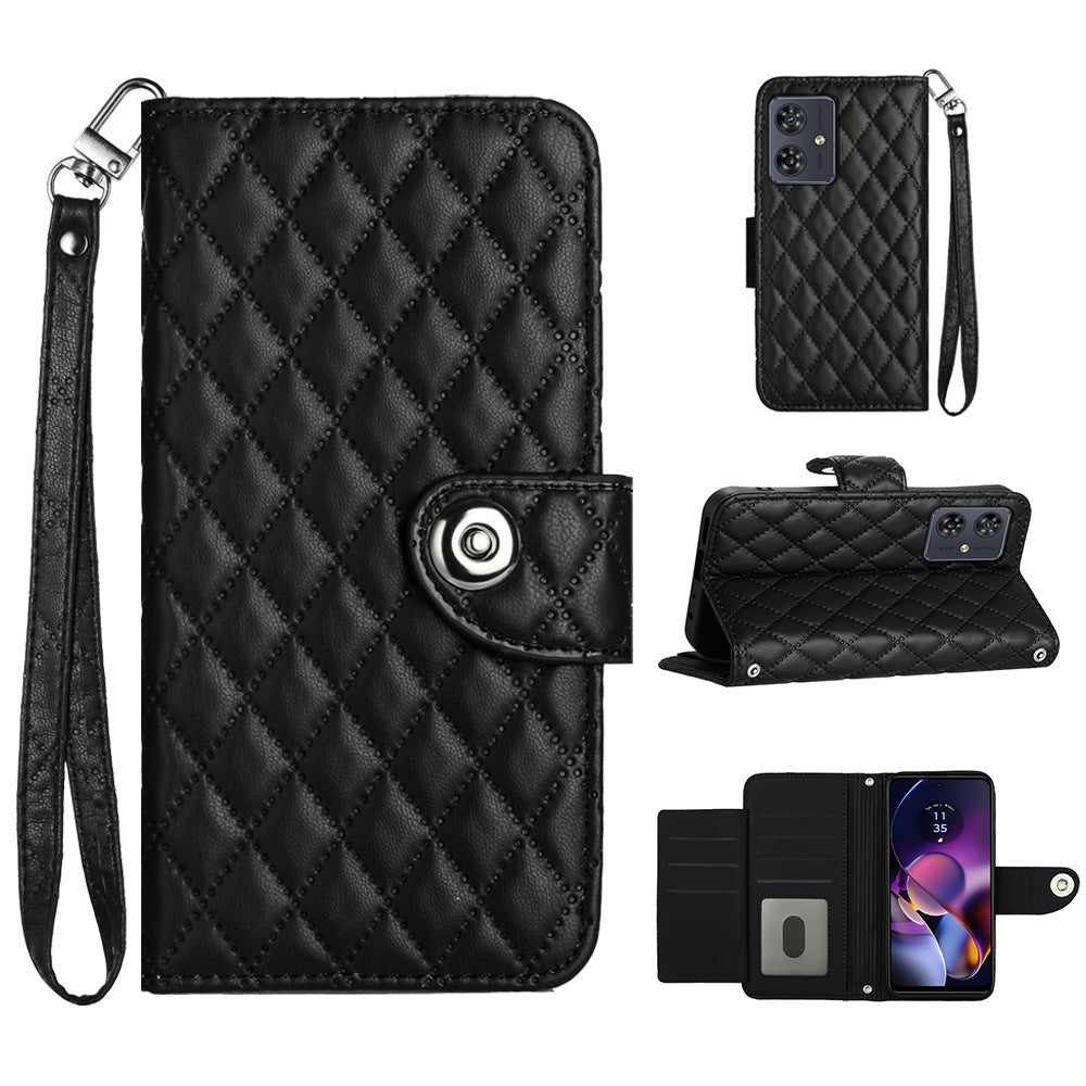 YB Imprinting Series-8 for Motorola Moto G54 5G Case PU Leather Wallet Stand Cover with 7 Card Slots