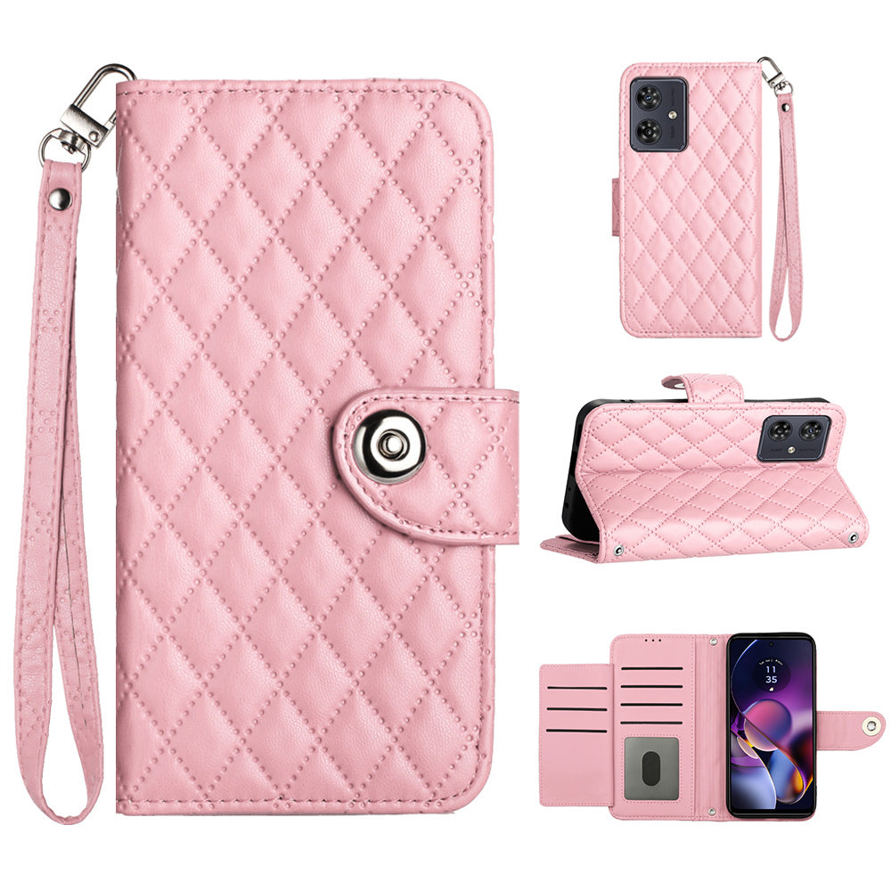 YB Imprinting Series-8 for Motorola Moto G54 5G Case PU Leather Wallet Stand Cover with 7 Card Slots