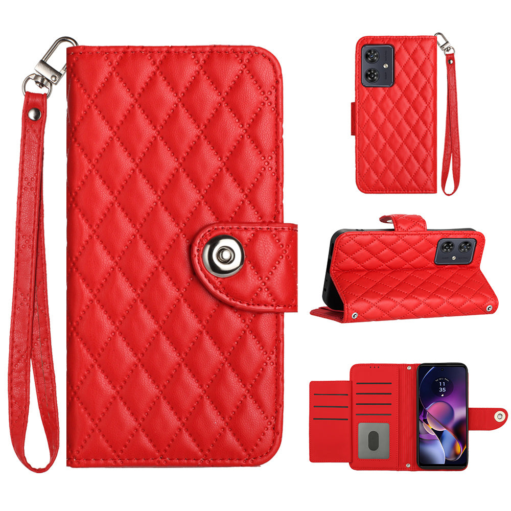 YB Imprinting Series-8 for Motorola Moto G54 5G Case PU Leather Wallet Stand Cover with 7 Card Slots