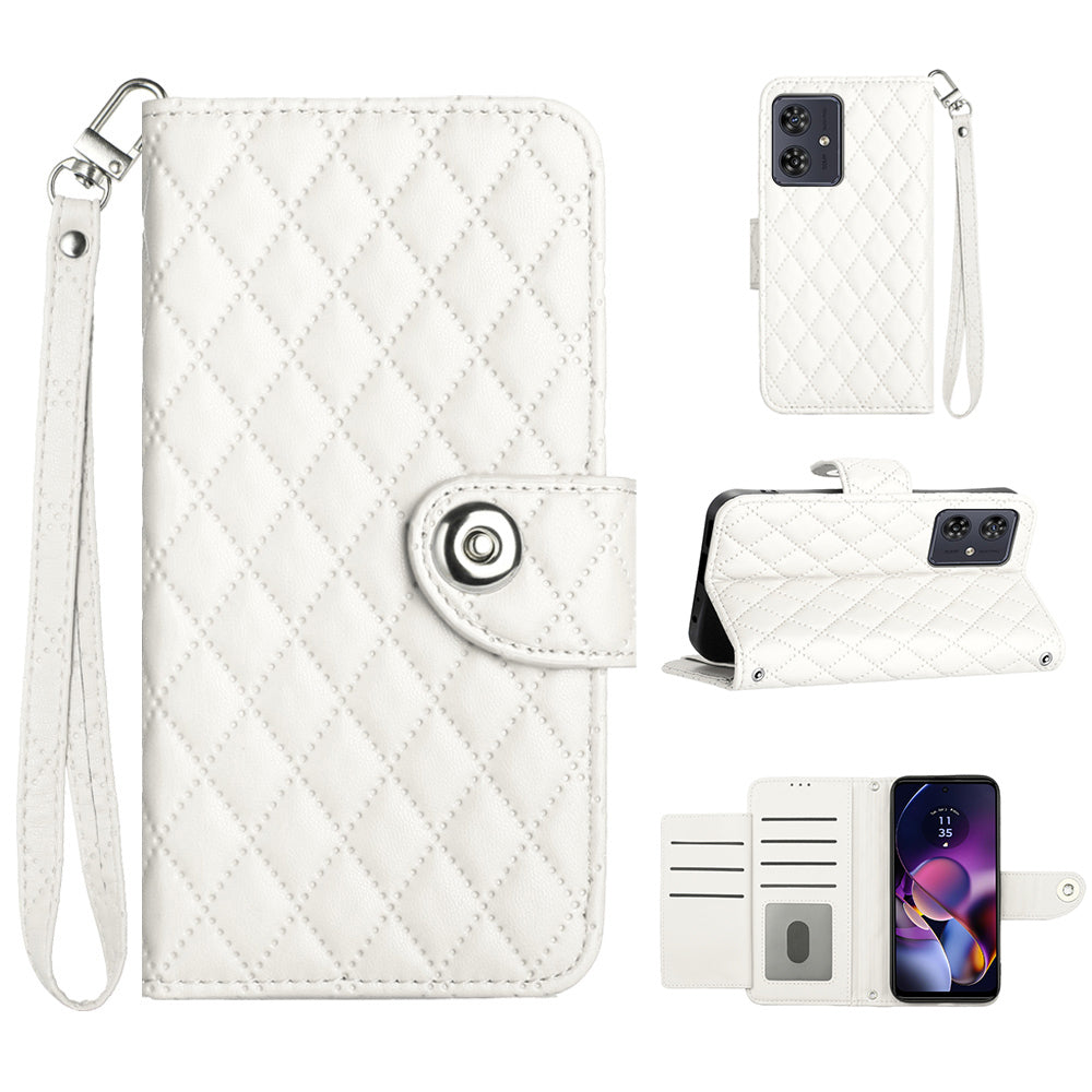 YB Imprinting Series-8 for Motorola Moto G54 5G Case PU Leather Wallet Stand Cover with 7 Card Slots