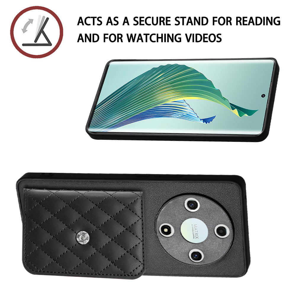 YB Leather Coating Series-8 For Honor X9b 5G / Magic6 Lite 5G Kickstand Case RFID Blocking Card Slots Phone Cover