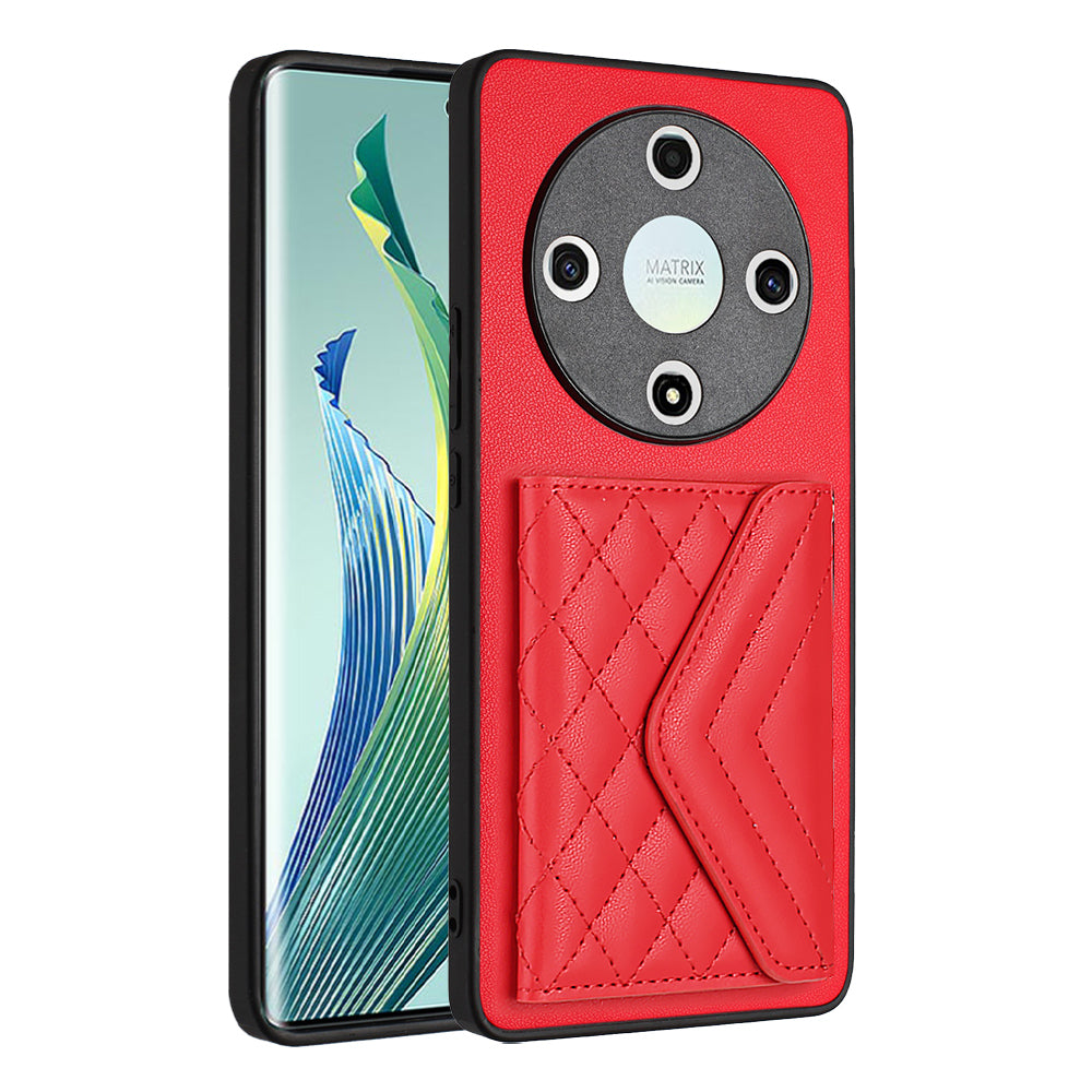 YB Leather Coating Series-8 For Honor X9b 5G / Magic6 Lite 5G Kickstand Case RFID Blocking Card Slots Phone Cover