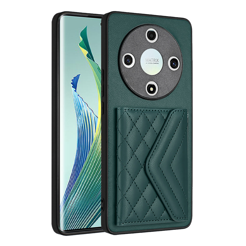 YB Leather Coating Series-8 For Honor X9b 5G / Magic6 Lite 5G Kickstand Case RFID Blocking Card Slots Phone Cover