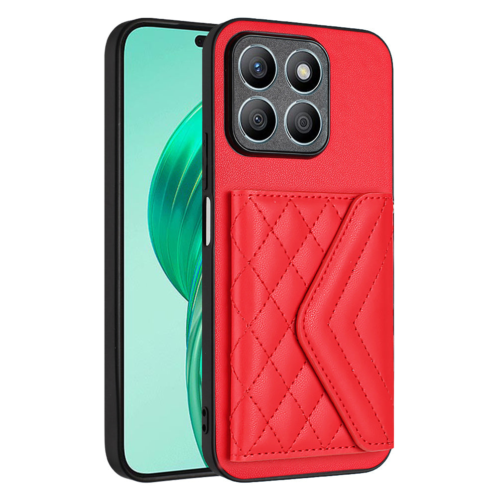 YB Leather Coating Series-8 For Honor X8b 4G Case RFID Blocking Card Slots Kickstand Phone Cover