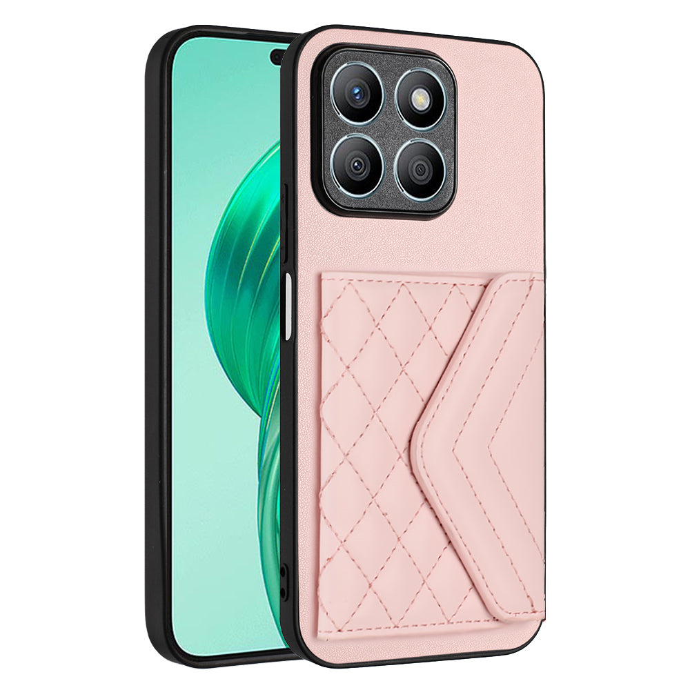 YB Leather Coating Series-8 For Honor X8b 4G Case RFID Blocking Card Slots Kickstand Phone Cover
