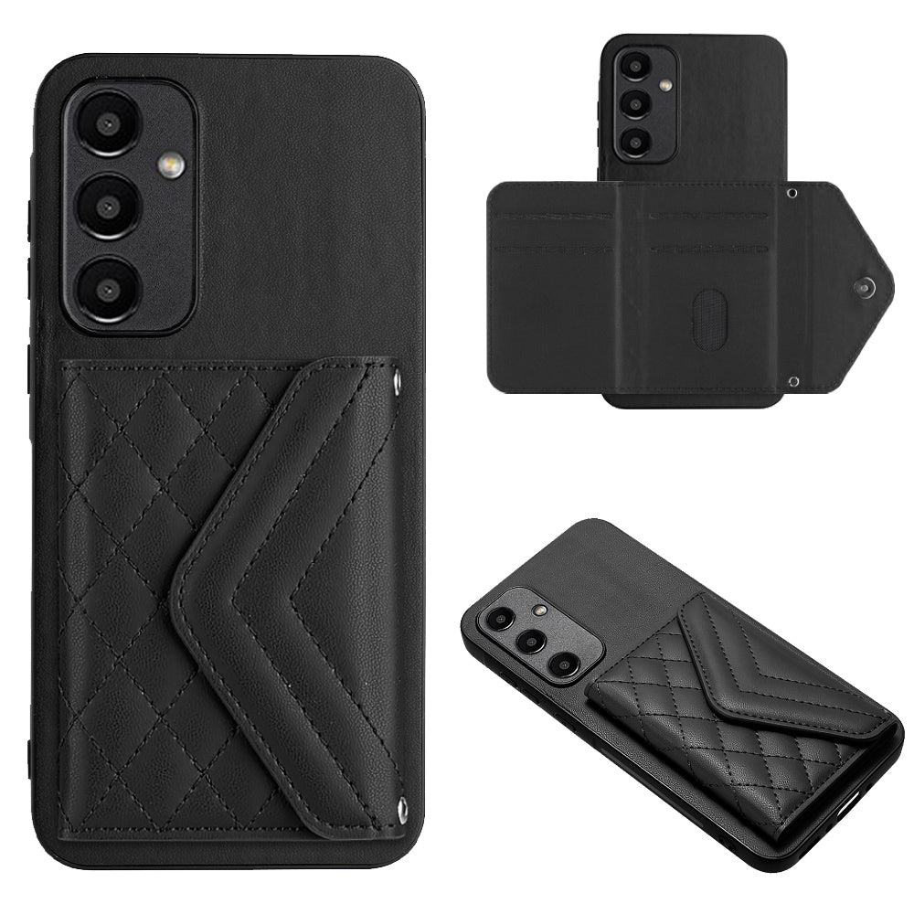 YB Leather Coating Series-8 For Samsung Galaxy A35 5G Card Slots Case RFID Blocking Kickstand Phone Cover