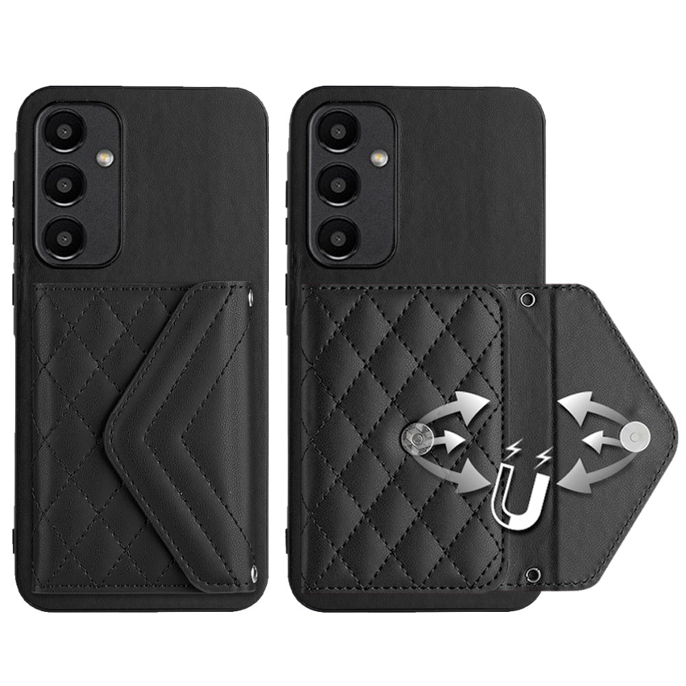 YB Leather Coating Series-8 For Samsung Galaxy A35 5G Card Slots Case RFID Blocking Kickstand Phone Cover