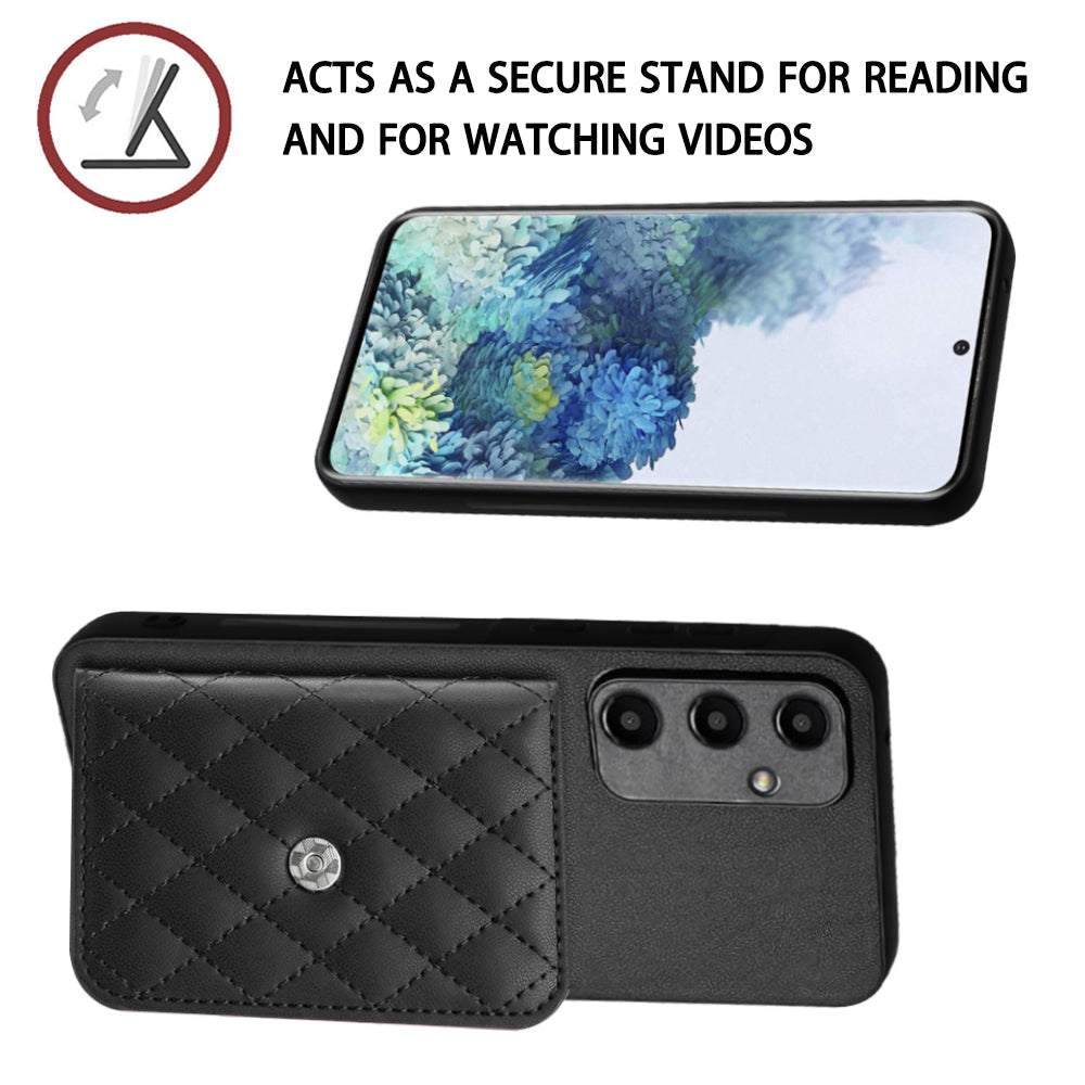 YB Leather Coating Series-8 For Samsung Galaxy A35 5G Card Slots Case RFID Blocking Kickstand Phone Cover
