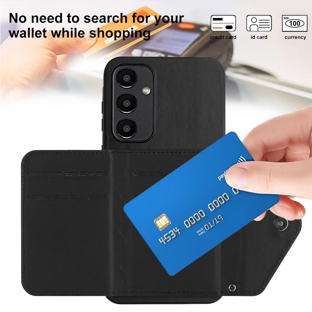 YB Leather Coating Series-8 For Samsung Galaxy A35 5G Card Slots Case RFID Blocking Kickstand Phone Cover