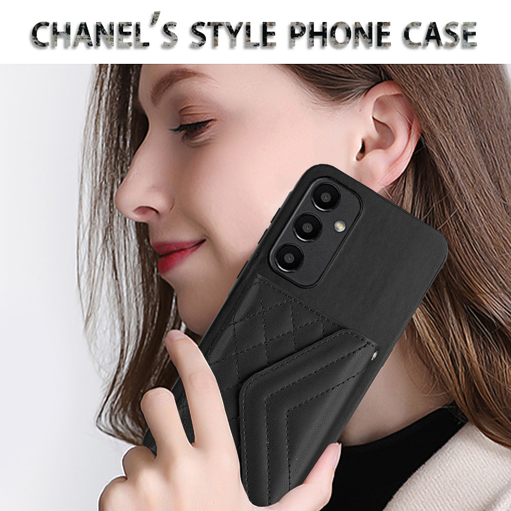 YB Leather Coating Series-8 For Samsung Galaxy A35 5G Card Slots Case RFID Blocking Kickstand Phone Cover