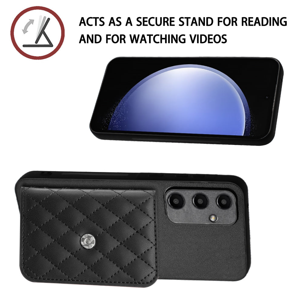 YB Leather Coating Series-8 For Samsung Galaxy A55 5G Shockproof Case RFID Blocking Kickstand Phone Cover
