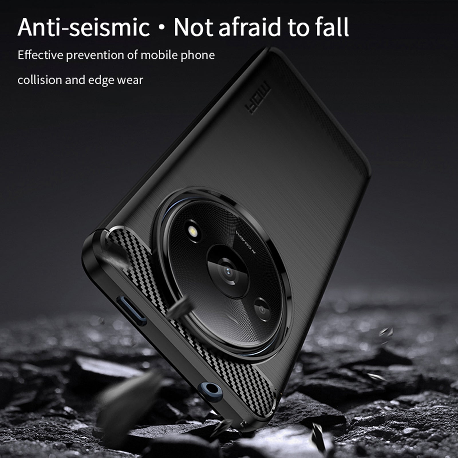MOFI JK TPU Series-1 For Xiaomi Redmi A3 / Poco C61 4G Protective Case TPU Phone Cover Carbon Fiber Texture