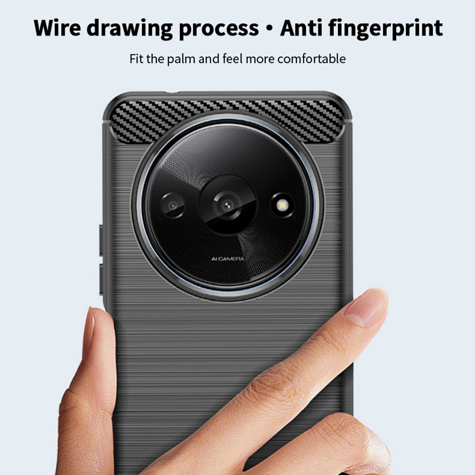 MOFI JK TPU Series-1 For Xiaomi Redmi A3 / Poco C61 4G Protective Case TPU Phone Cover Carbon Fiber Texture