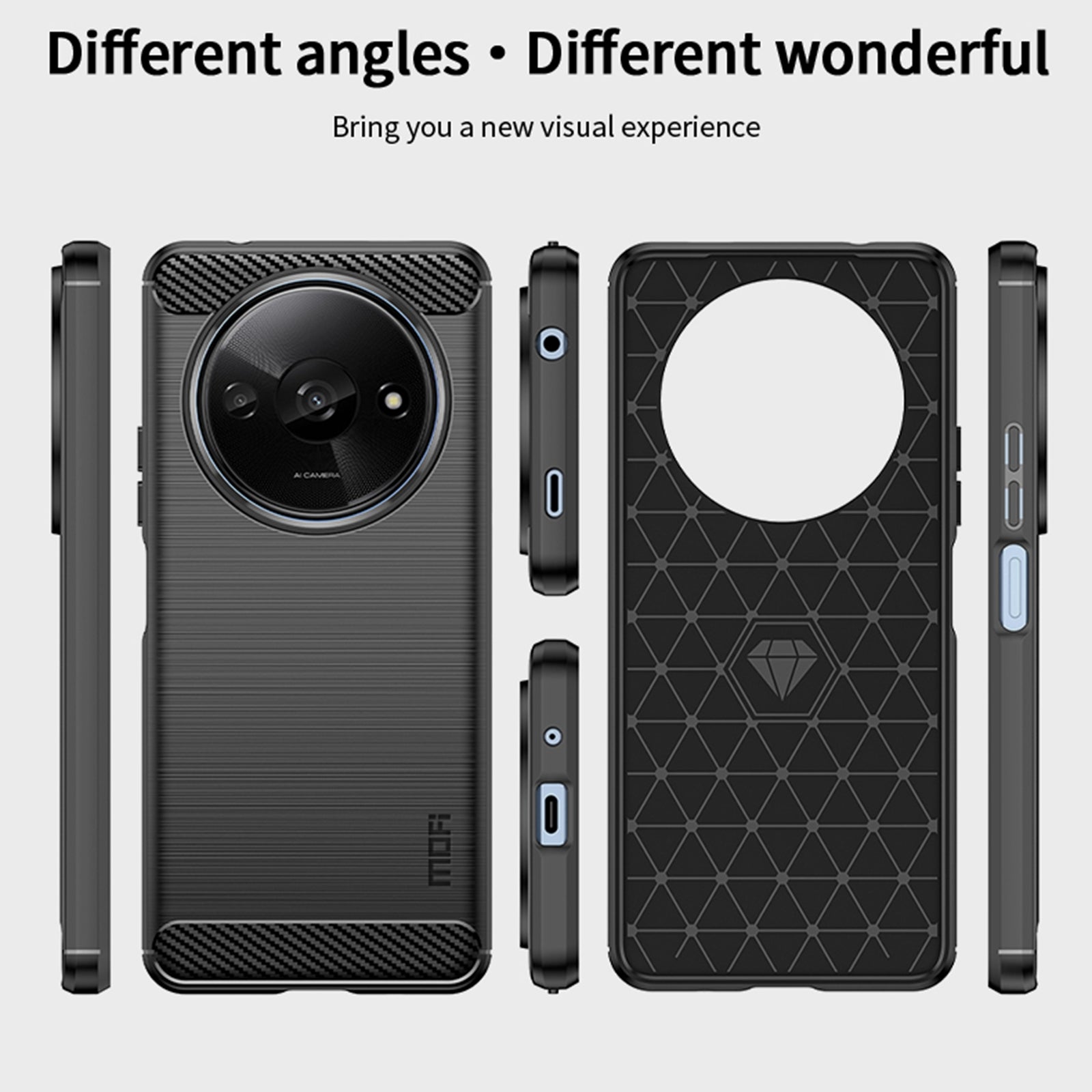 MOFI JK TPU Series-1 For Xiaomi Redmi A3 / Poco C61 4G Protective Case TPU Phone Cover Carbon Fiber Texture