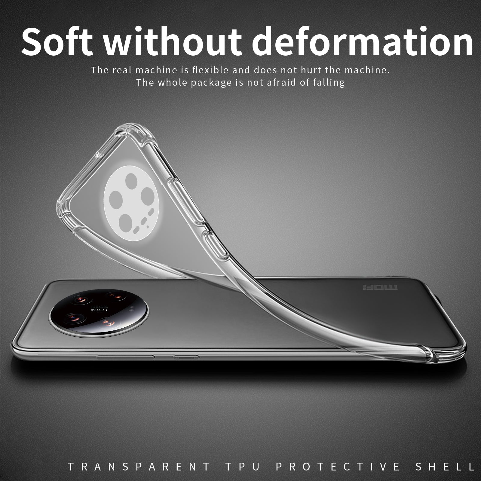 MOFI For Xiaomi 14 Ultra TPU Case Transparent Phone Cover Anti-scratch