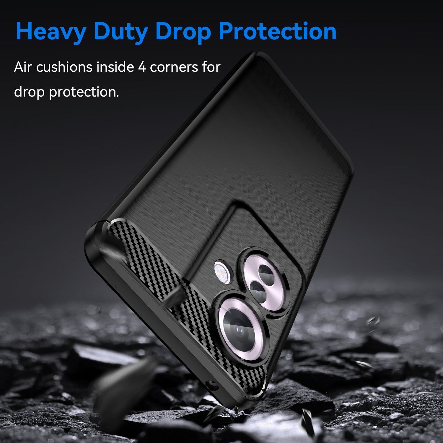 For Oppo Reno11 F 5G TPU Case Carbon Fiber Texture Back Phone Cover