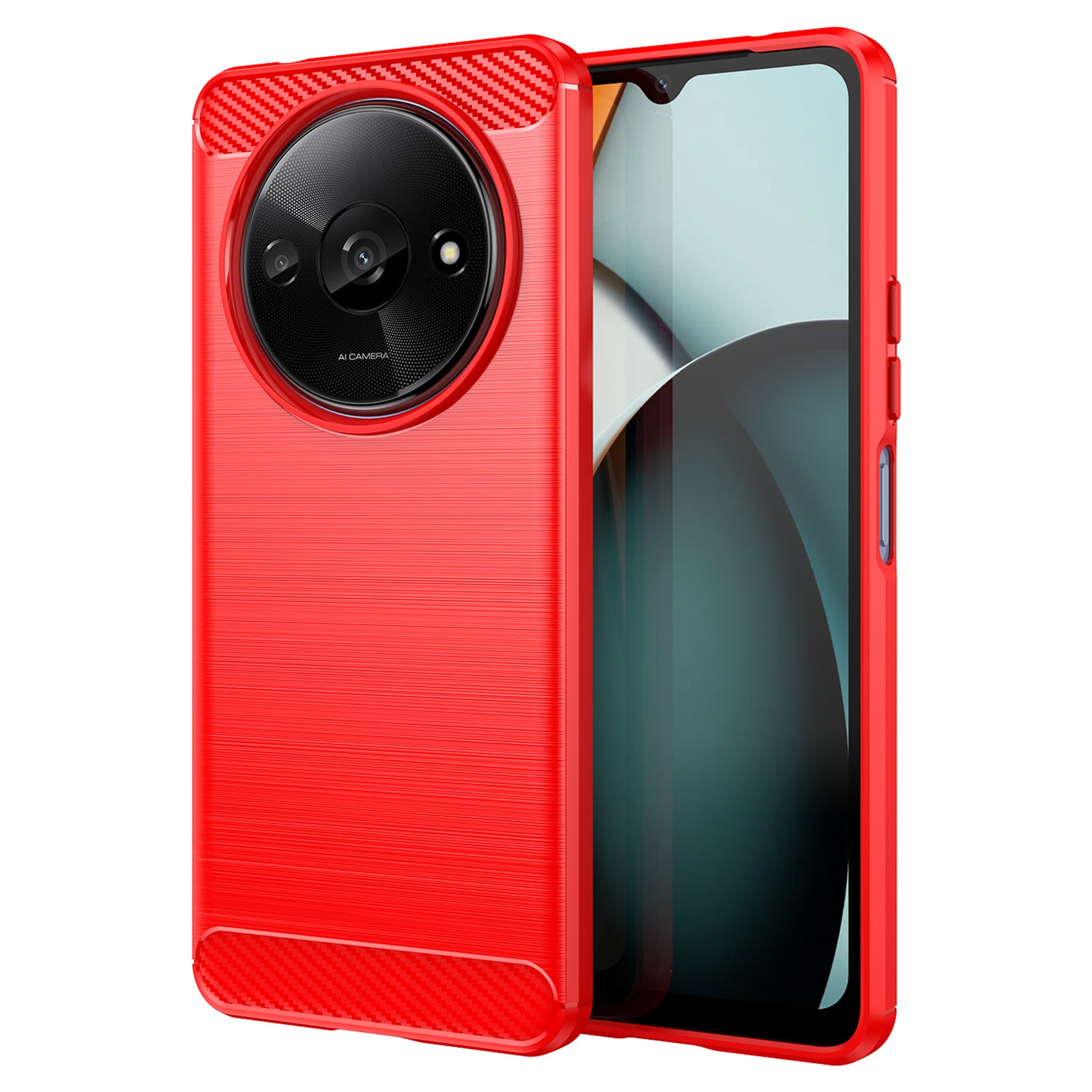 For Xiaomi Redmi A3 / Poco C61 4G TPU Case Brushed Carbon Fiber Texture Phone Cover