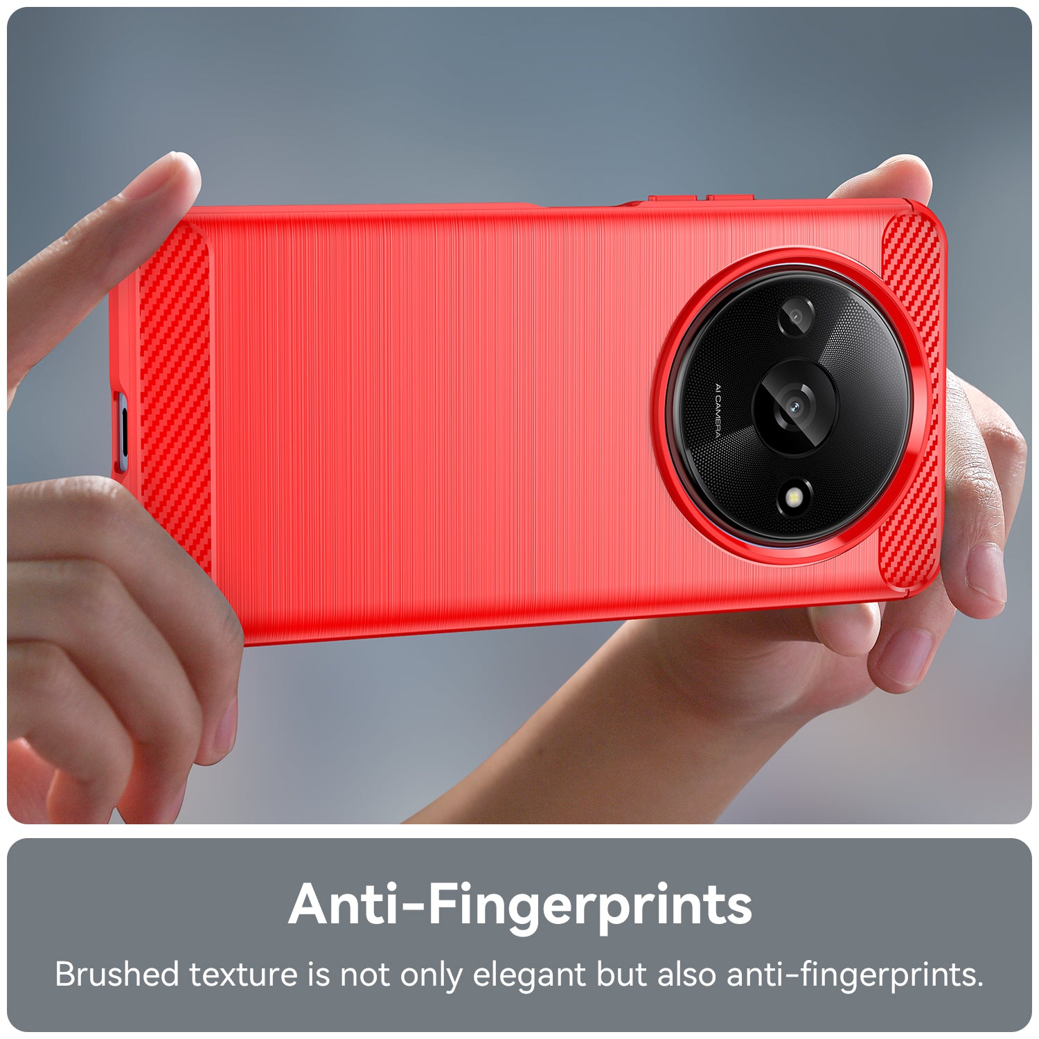 For Xiaomi Redmi A3 / Poco C61 4G TPU Case Brushed Carbon Fiber Texture Phone Cover