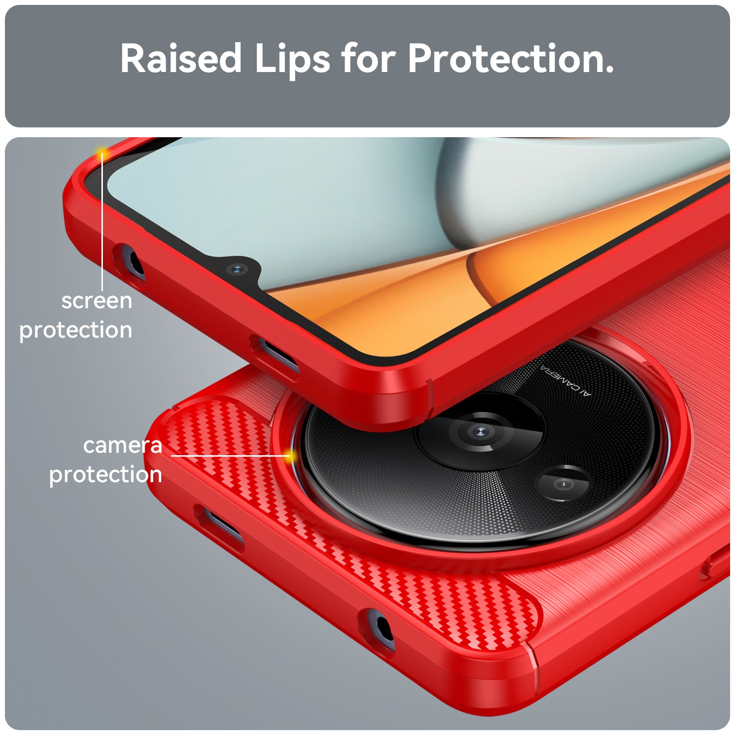 For Xiaomi Redmi A3 / Poco C61 4G TPU Case Brushed Carbon Fiber Texture Phone Cover