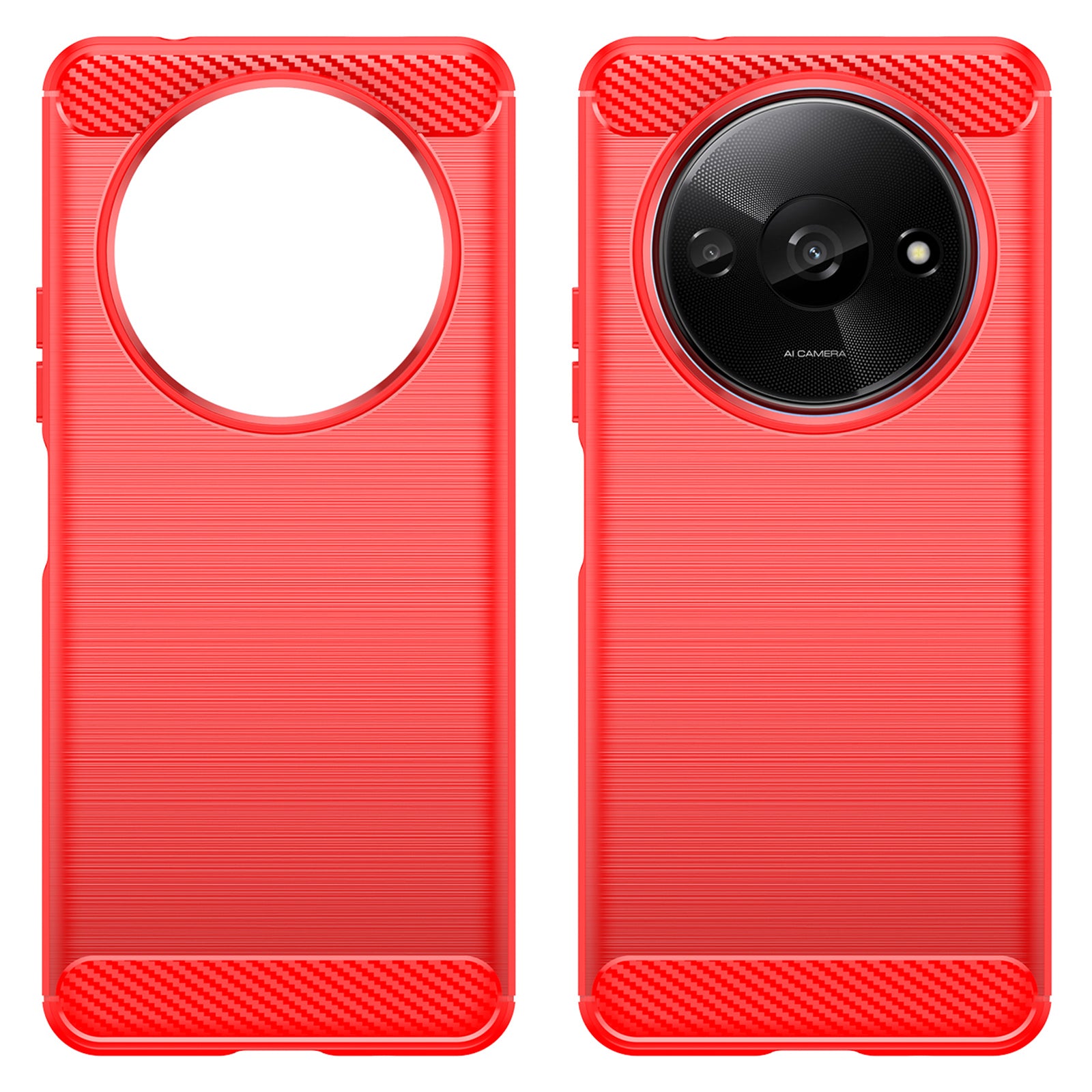 For Xiaomi Redmi A3 / Poco C61 4G TPU Case Brushed Carbon Fiber Texture Phone Cover