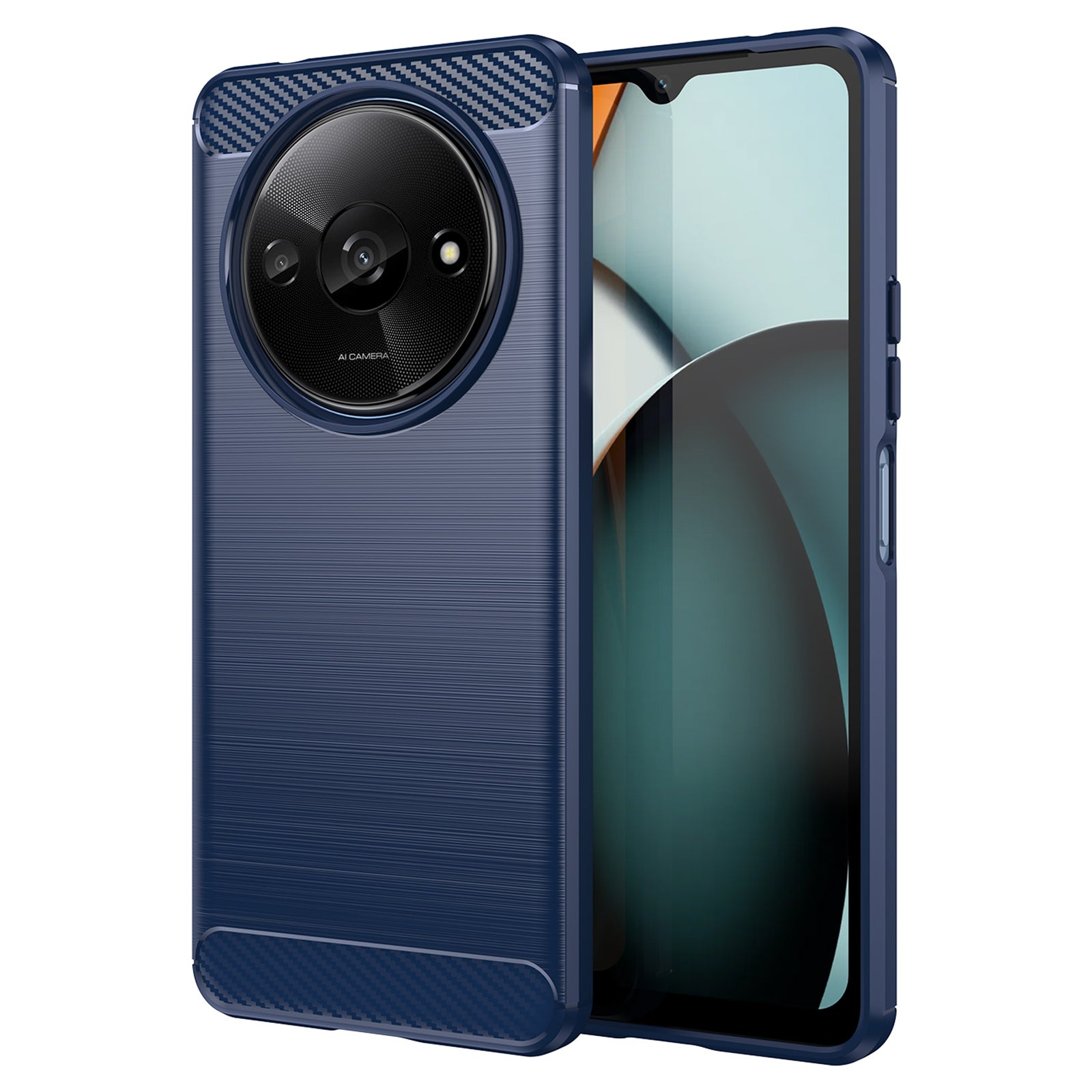 For Xiaomi Redmi A3 / Poco C61 4G TPU Case Brushed Carbon Fiber Texture Phone Cover