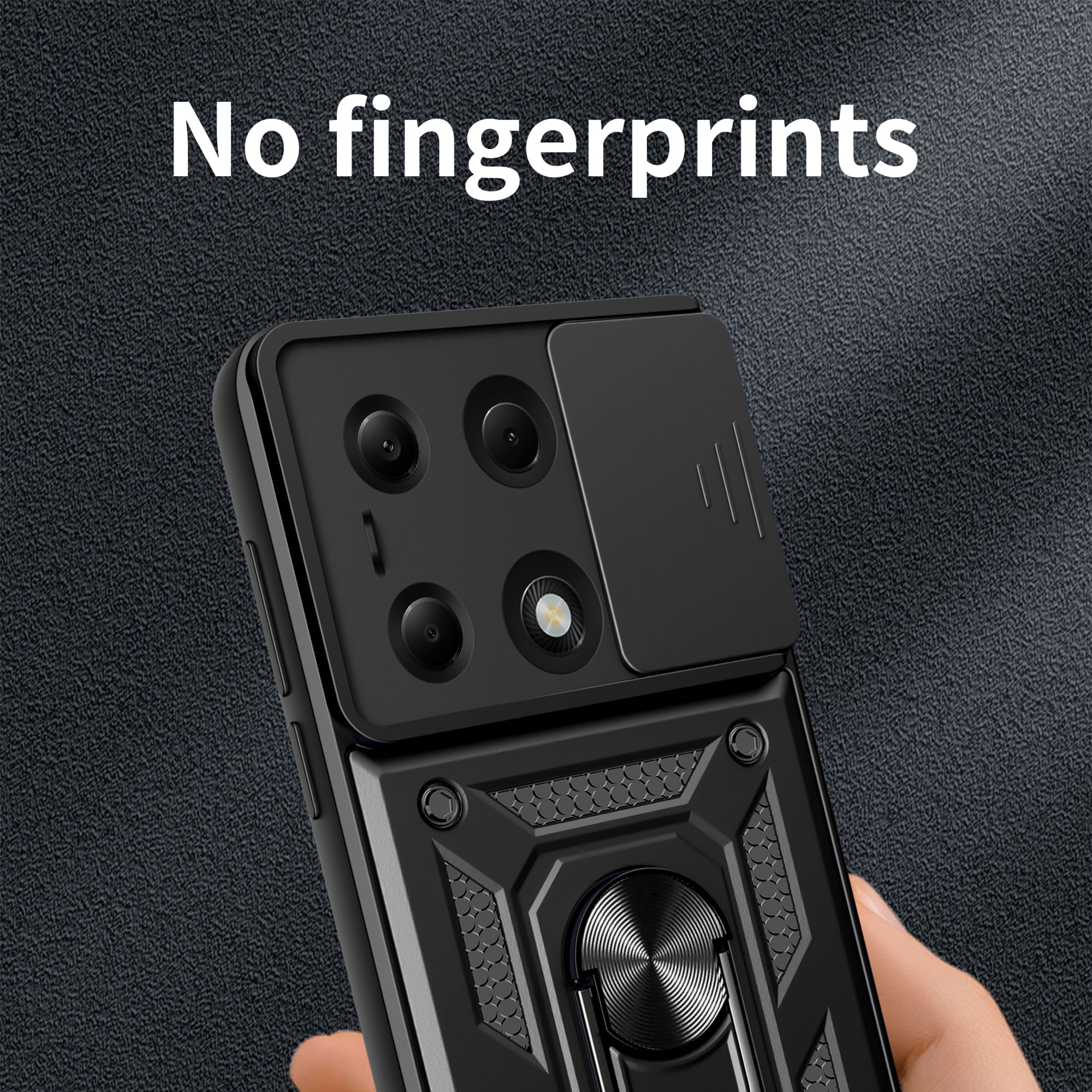 For Xiaomi Redmi Note 13 Pro 4G / Poco M6 Pro 4G Phone Case Slide Lens Guard Bump Proof PC+TPU Shell
