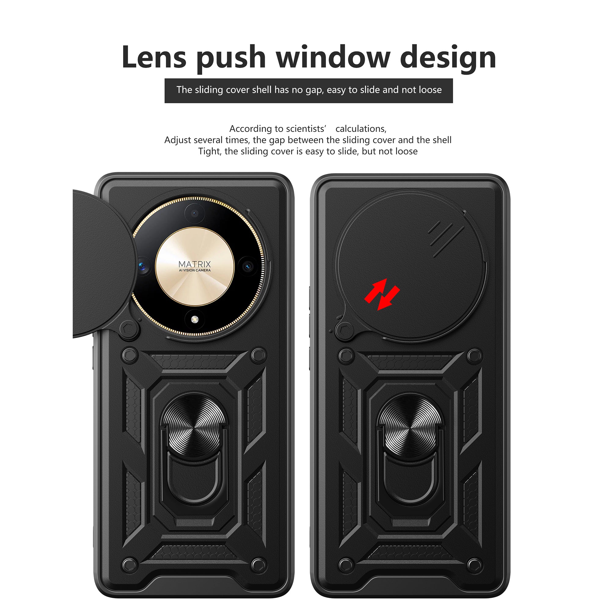 For Honor X9b 5G / Magic6 Lite 5G Cell Phone Cases TPU+PC Slide Lens Protection Cover