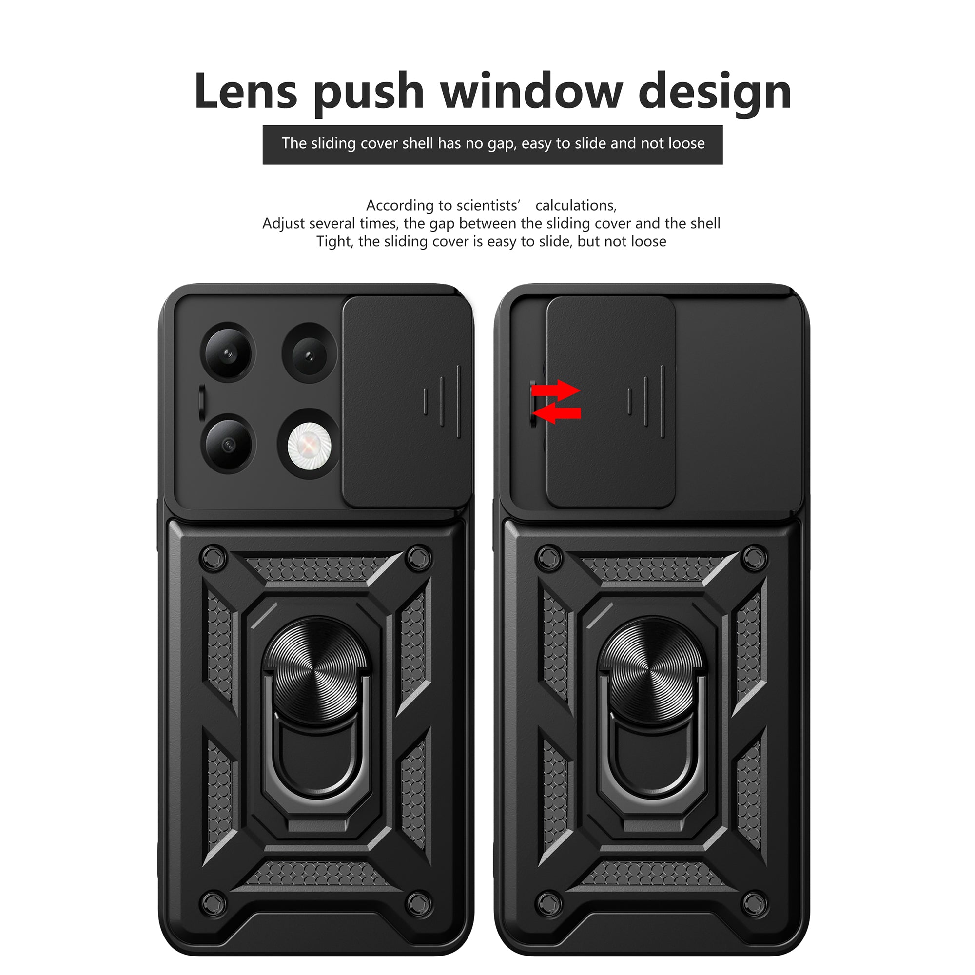 For Xiaomi Redmi Note 13 4G Case Scratch-resistant PC+TPU Kickstand Phone Shell