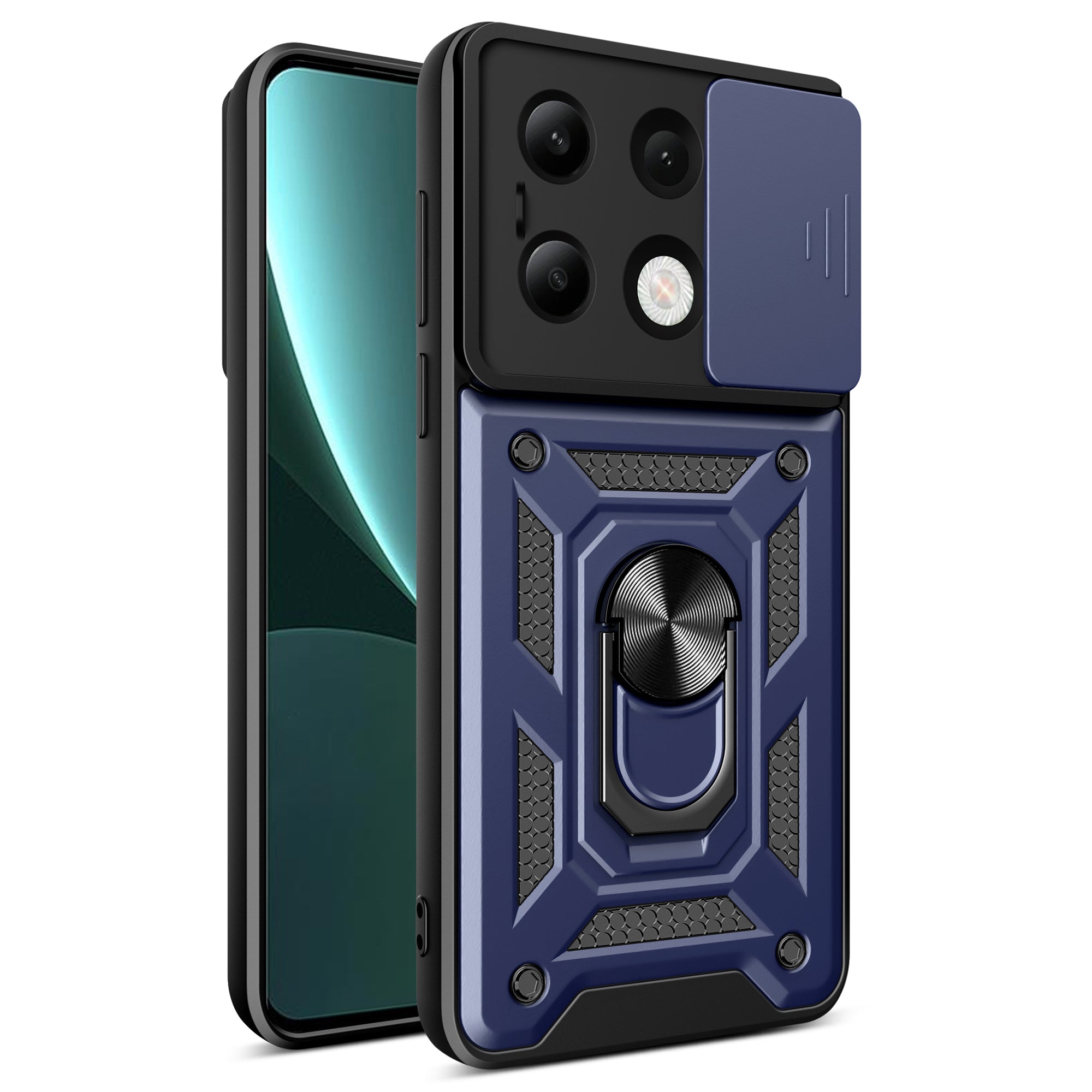 For Xiaomi Redmi Note 13 4G Case Scratch-resistant PC+TPU Kickstand Phone Shell