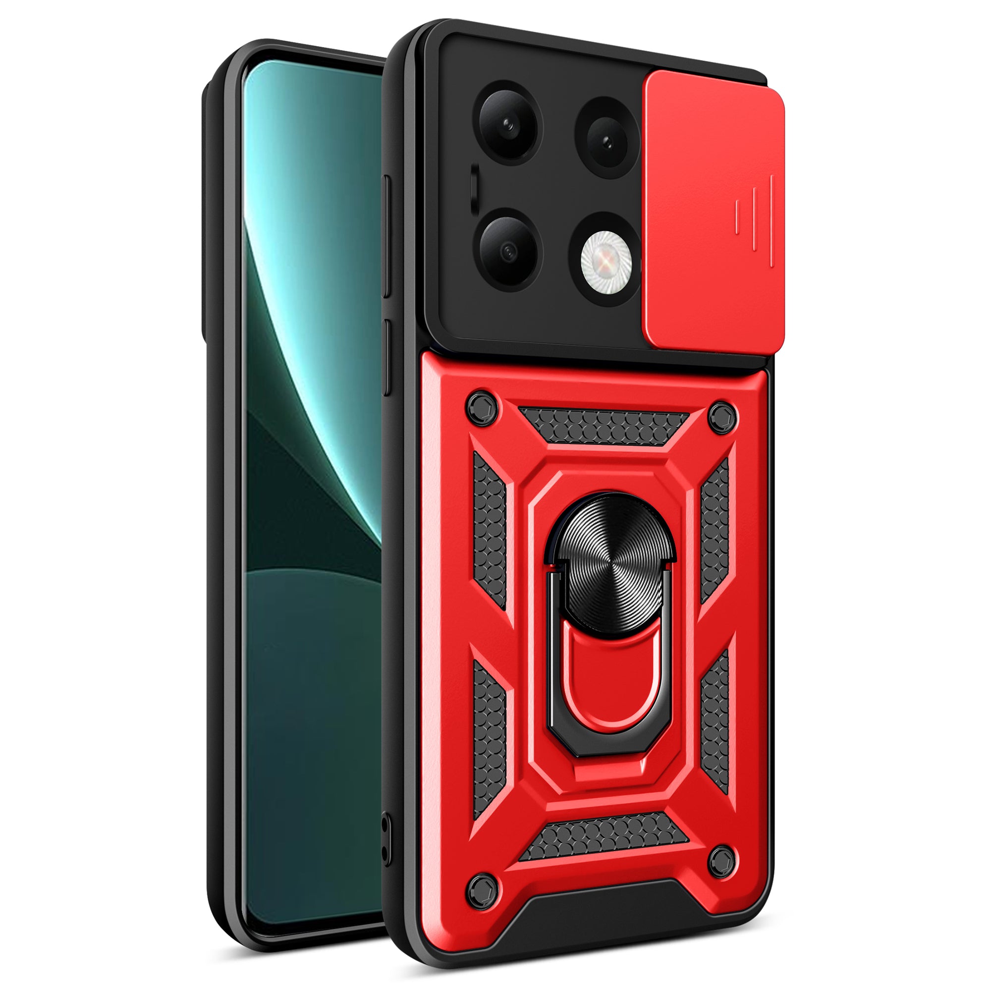 For Xiaomi Redmi Note 13 4G Case Scratch-resistant PC+TPU Kickstand Phone Shell