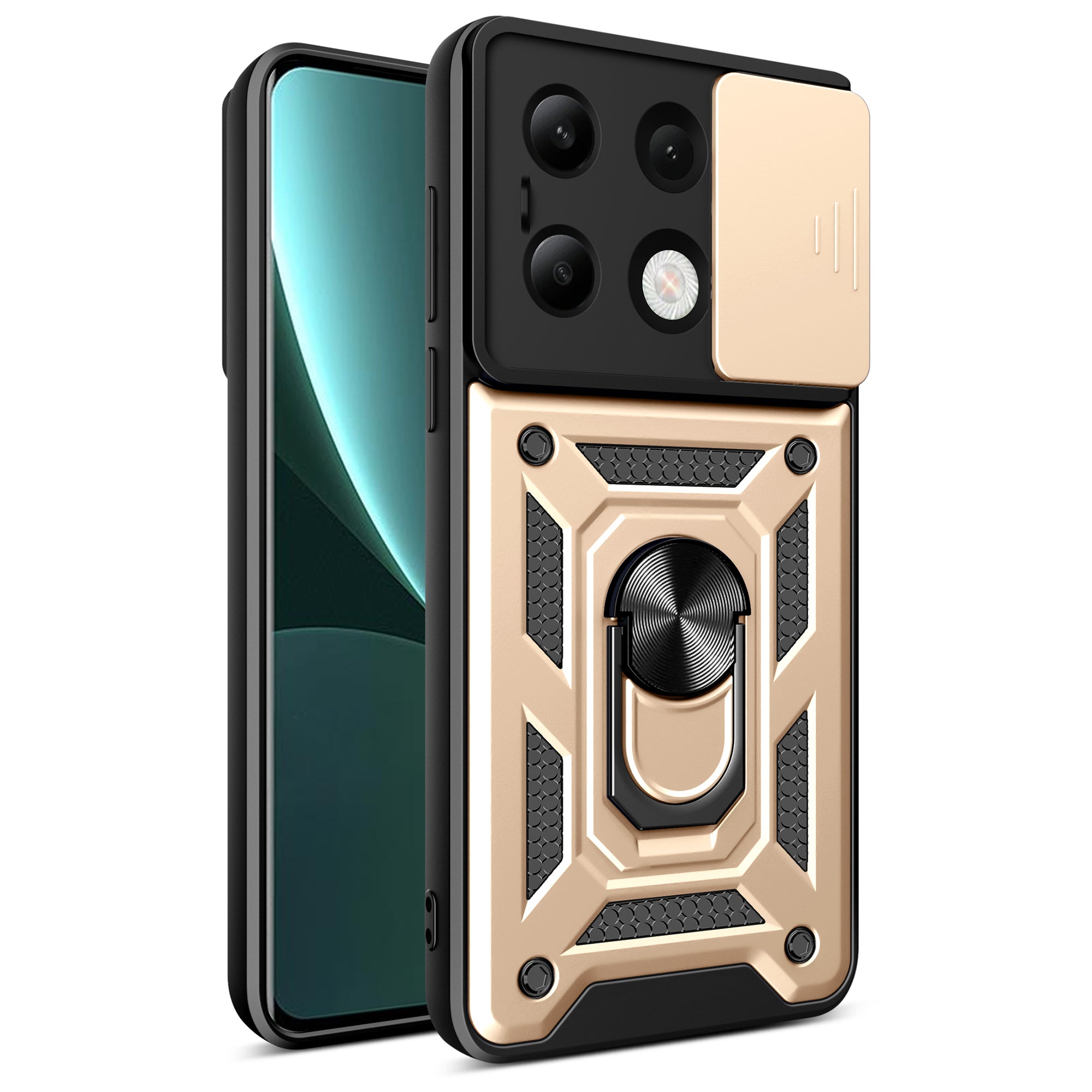 For Xiaomi Redmi Note 13 4G Case Scratch-resistant PC+TPU Kickstand Phone Shell