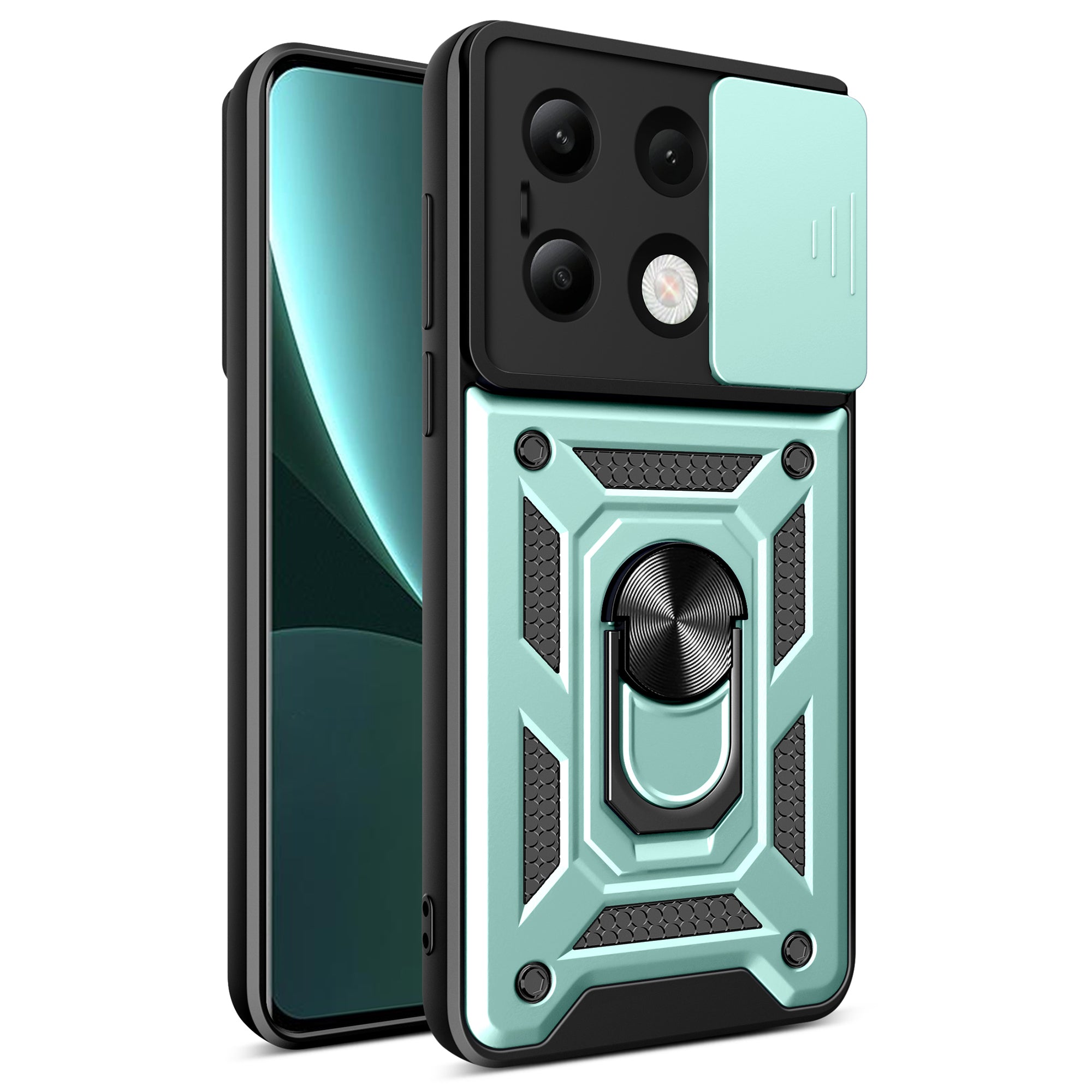 For Xiaomi Redmi Note 13 4G Case Scratch-resistant PC+TPU Kickstand Phone Shell
