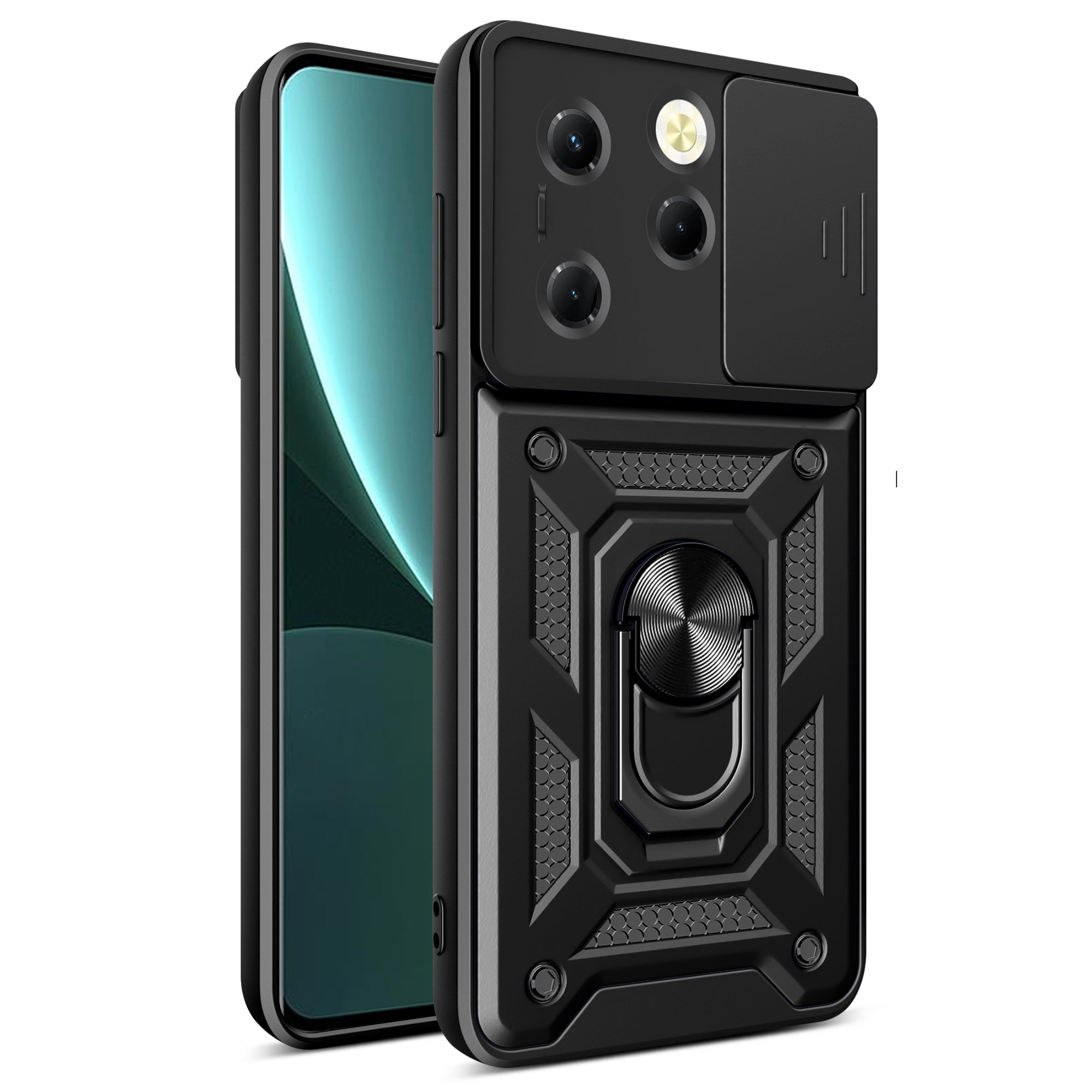 For Transsion Infinix Hot 40 / Hot 40 Pro Case Anti-fall PC+TPU Protective Shell with Slide Lens Cover