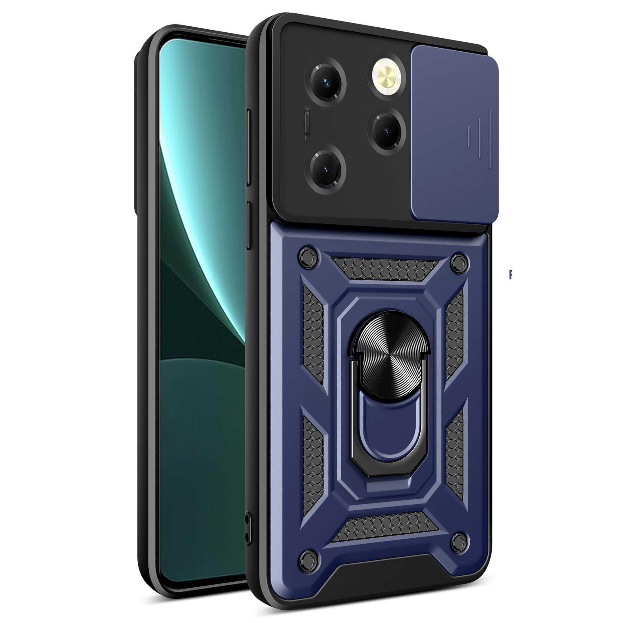 For Transsion Infinix Hot 40 / Hot 40 Pro Case Anti-fall PC+TPU Protective Shell with Slide Lens Cover