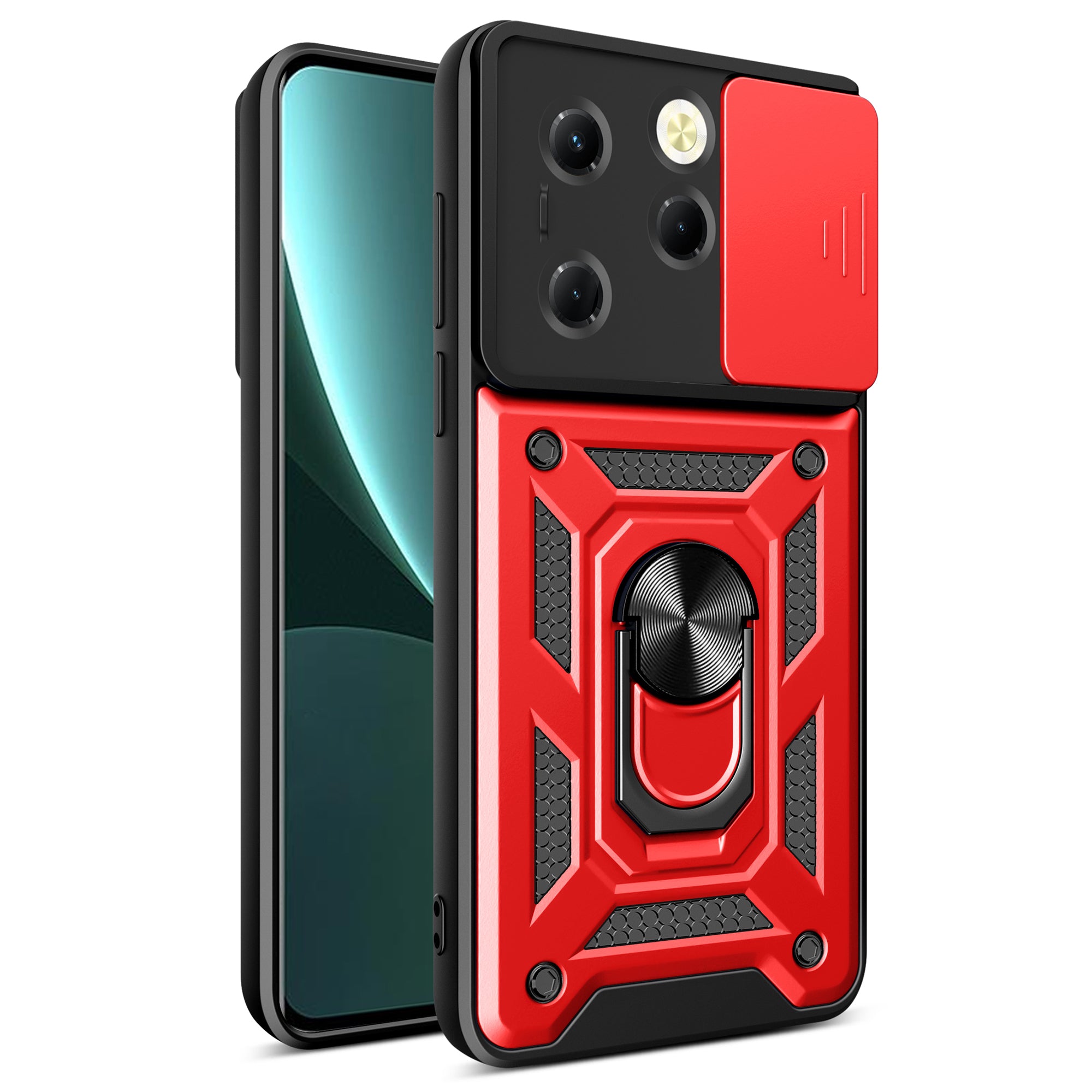 For Transsion Infinix Hot 40 / Hot 40 Pro Case Anti-fall PC+TPU Protective Shell with Slide Lens Cover