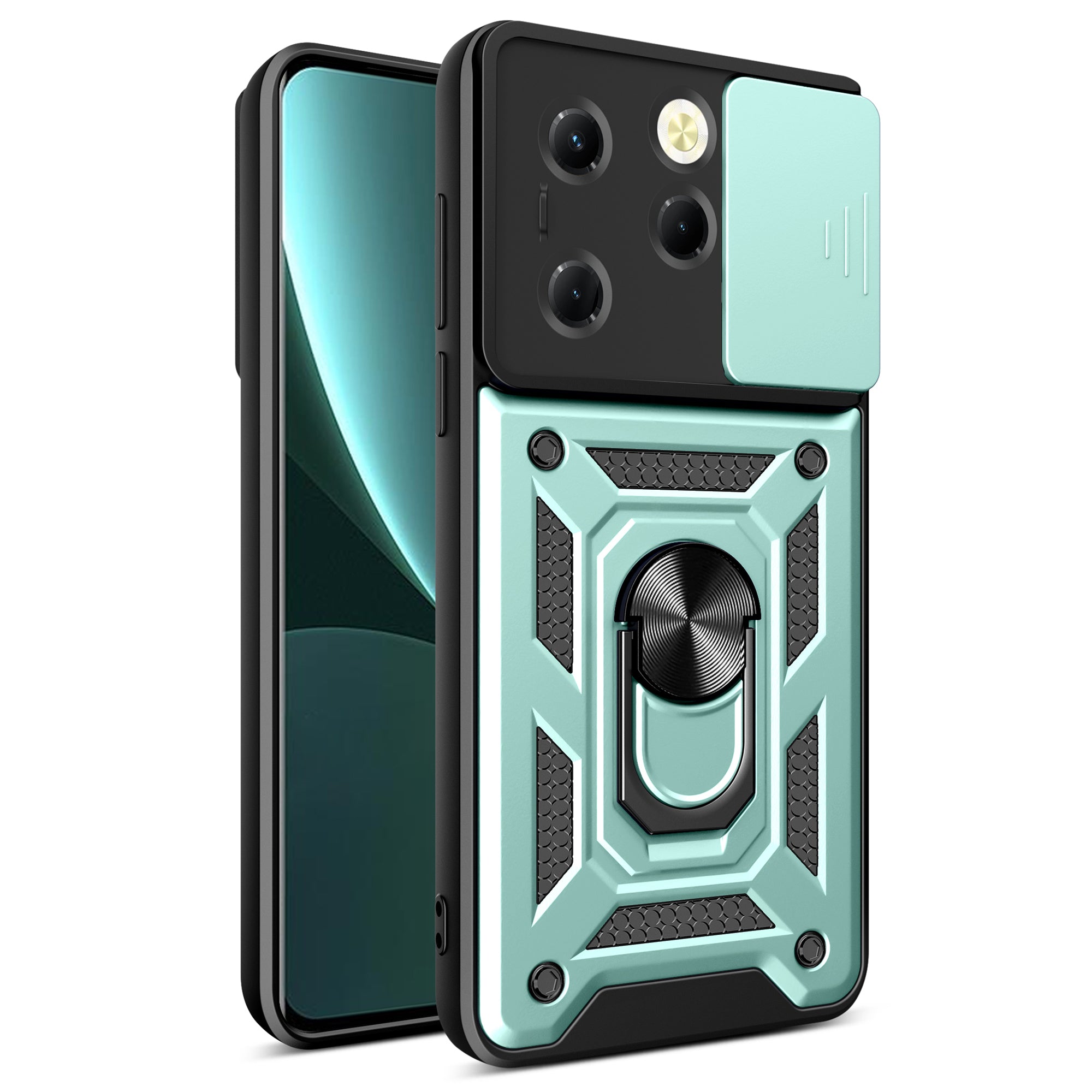 For Transsion Infinix Hot 40 / Hot 40 Pro Case Anti-fall PC+TPU Protective Shell with Slide Lens Cover