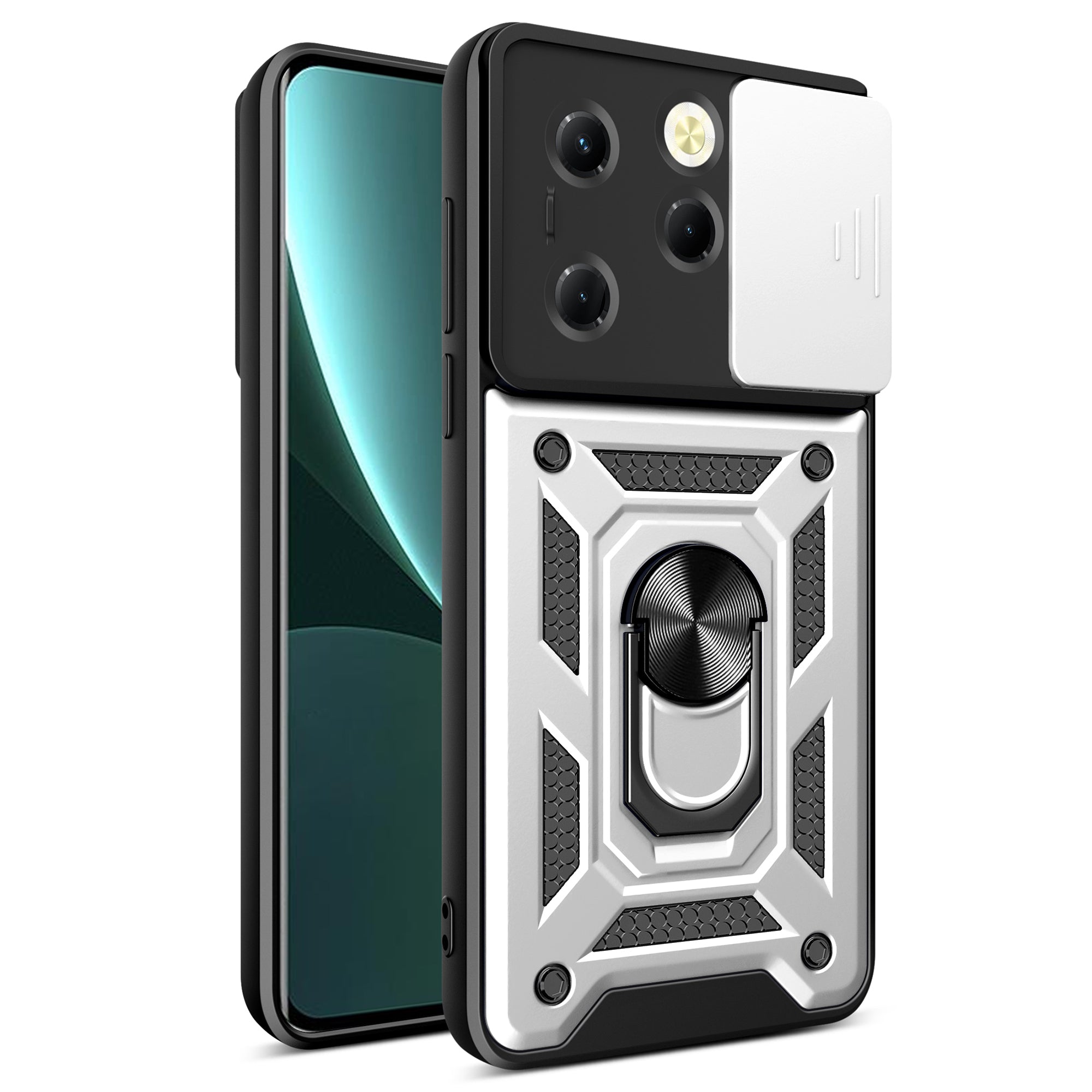 For Transsion Infinix Hot 40 / Hot 40 Pro Case Anti-fall PC+TPU Protective Shell with Slide Lens Cover