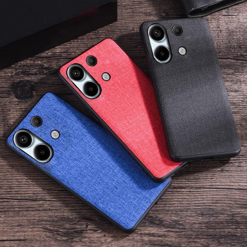 For Xiaomi Redmi Note 13 4G Case Cloth Texture Hard PC Protective Phone Cover