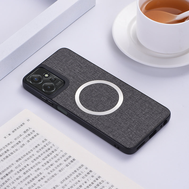 For Motorola Moto G 5G (2024) Magnetic Case Compatible with MagSafe Cloth Texture TPU Phone Cover