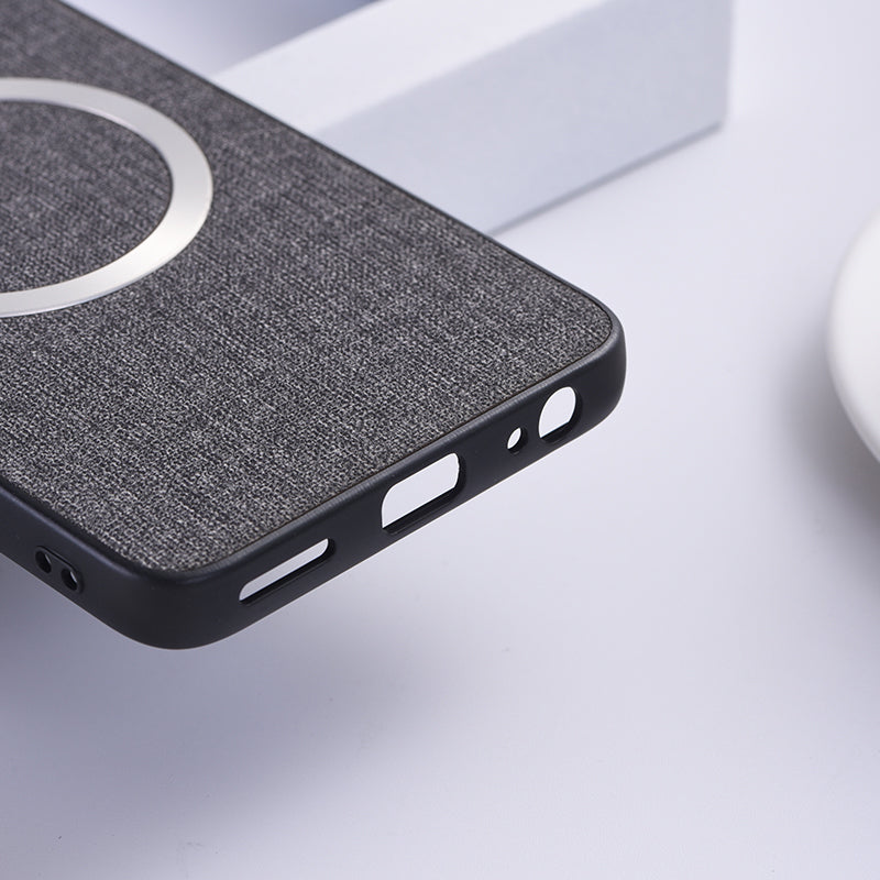 For Motorola Moto G 5G (2024) Magnetic Case Compatible with MagSafe Cloth Texture TPU Phone Cover