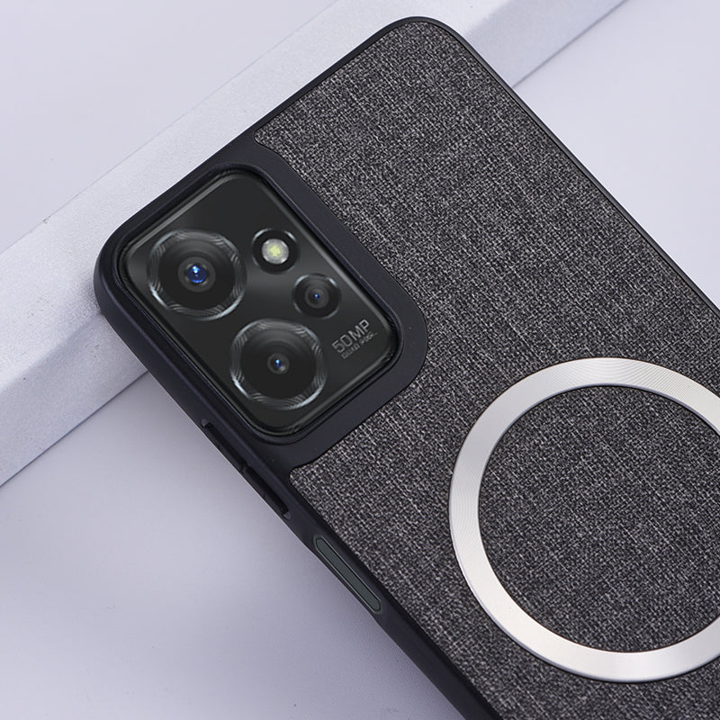 For Motorola Moto G 5G (2024) Magnetic Case Compatible with MagSafe Cloth Texture TPU Phone Cover